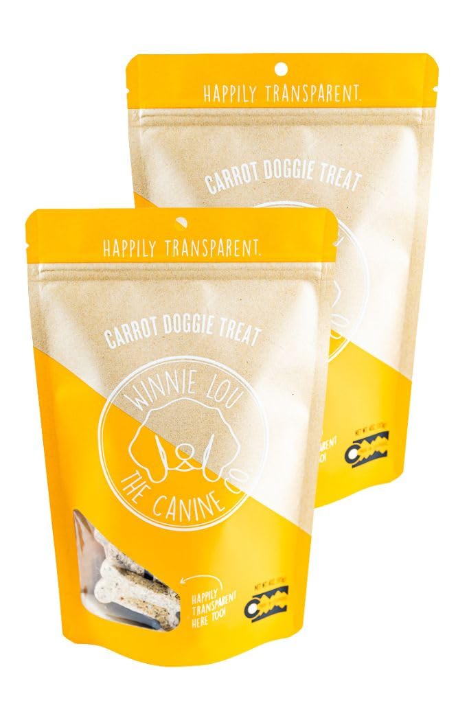 Organic Carrot Dog Treats USA Made - Healthy Tri-Colored Carrot & Applesauce Dog Biscuits - Human Grade, Locally Sourced from Colorado Farms (2-Pack) - Perfect for Training, Rewards & Digestive Health