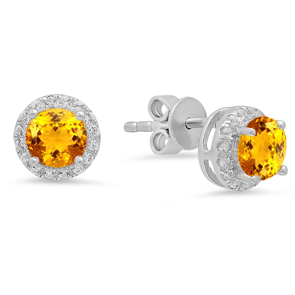 Dazzlingrock Collection Sterling Silver Halo Style Fashion Stud Earrings for Women - Perfect for Parties, Weddings & Everyday Elegance