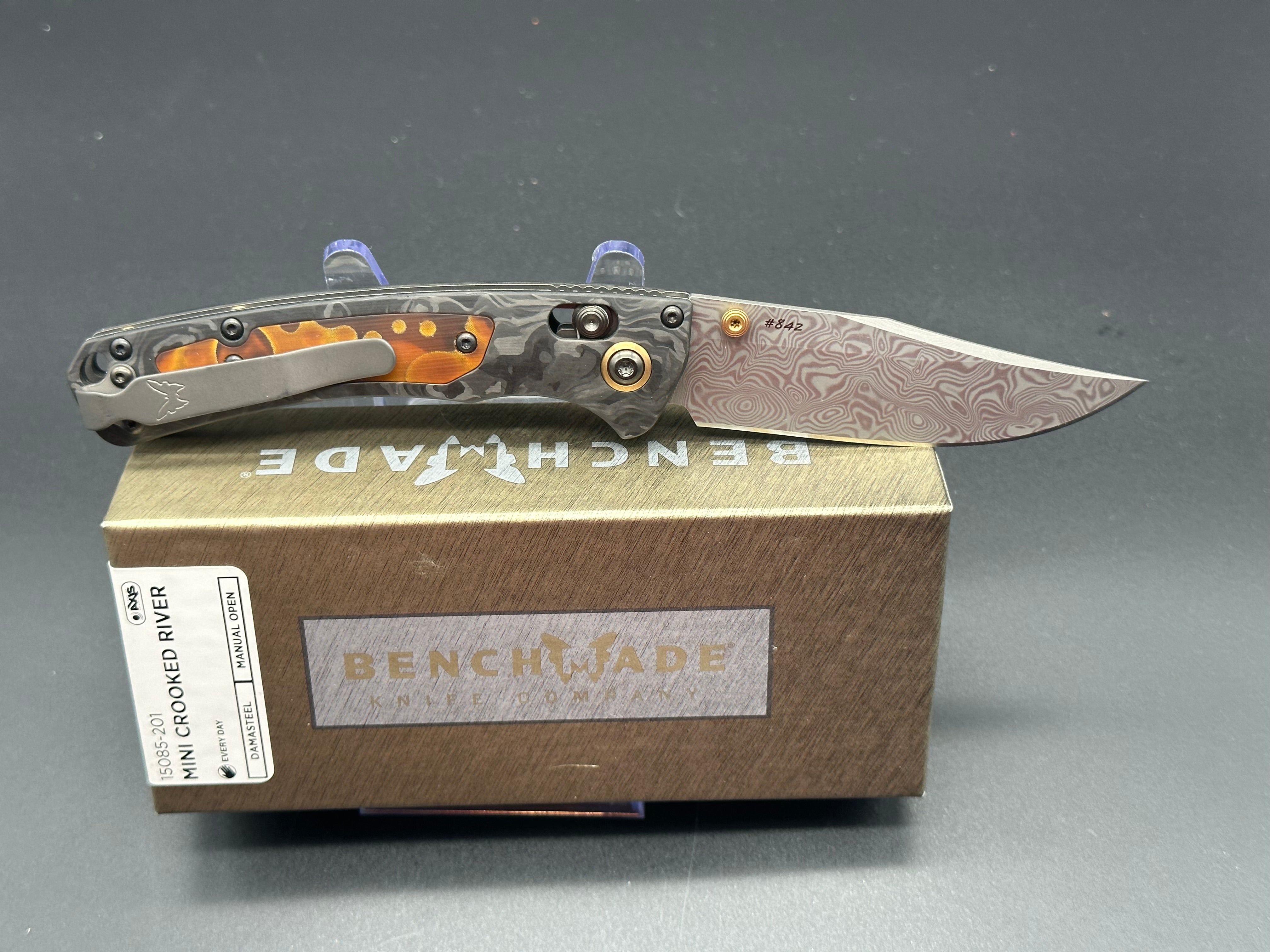 Benchmade Gold Class Mini Crooked River Knife - Premium Folding Pocket Knife for EDC, Outdoor & Camping - Perfect for Hunting, Fishing & Survival Gear