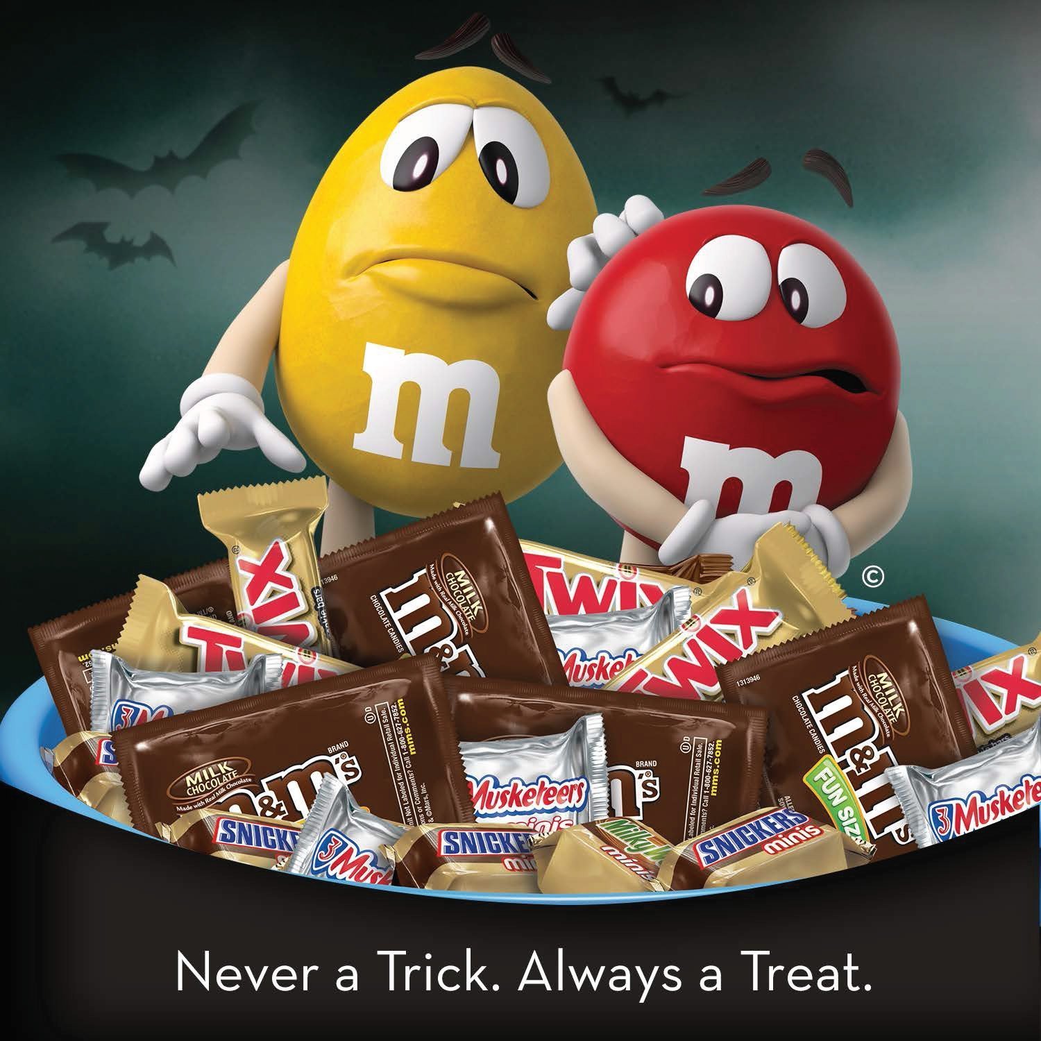 Mars Halloween Candy Mix - TWIX, SNICKERS, M&M'S (400pcs) for Parties & Treats