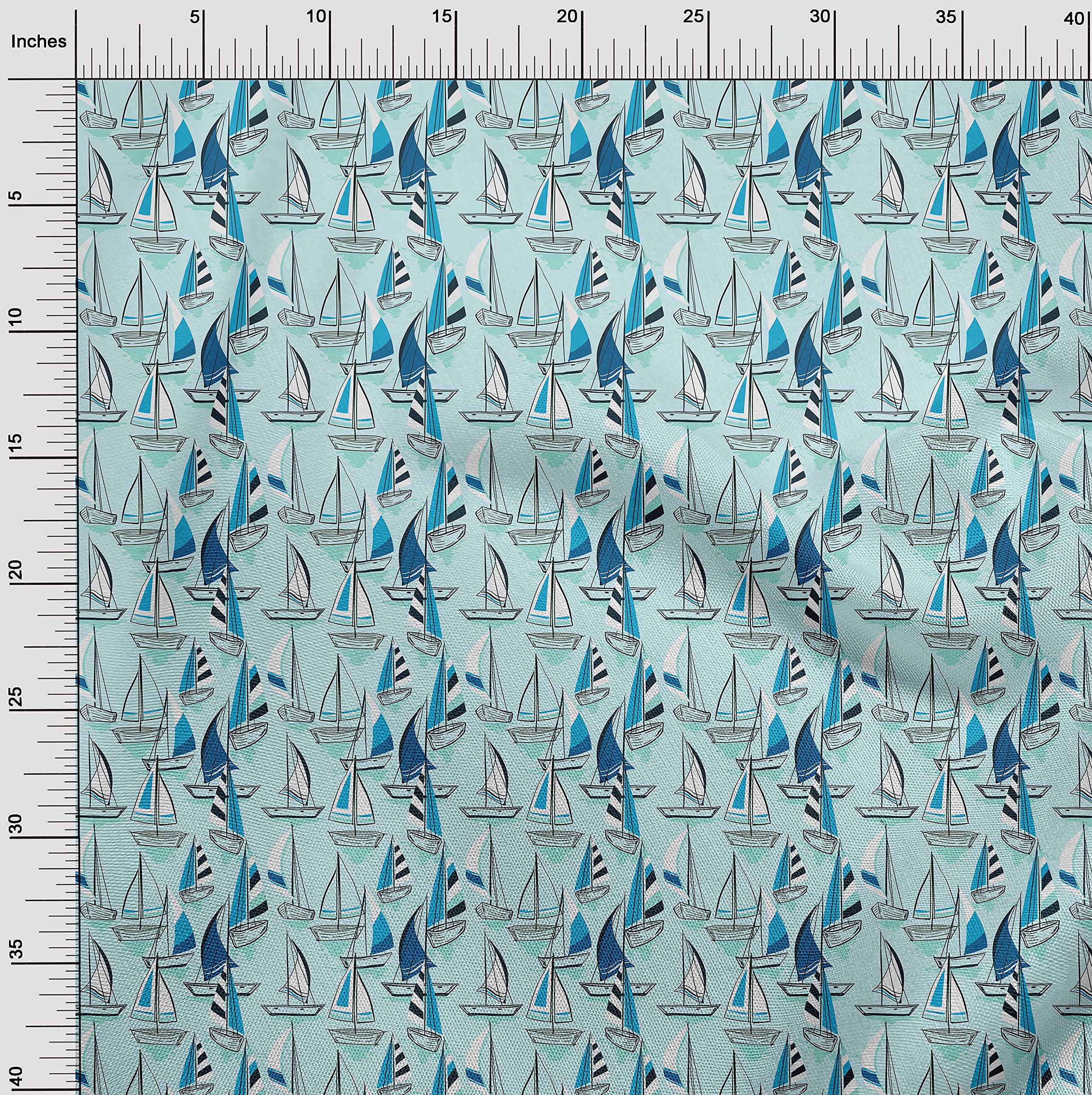 Premium 100% Cotton Poplin Sky Blue Fabric - 42 Inch Wide by The Yard for Yacht Upholstery, Sewing Projects & DIY Home Decor | Soft, Durable Material for Curtains, Pillows & Clothing