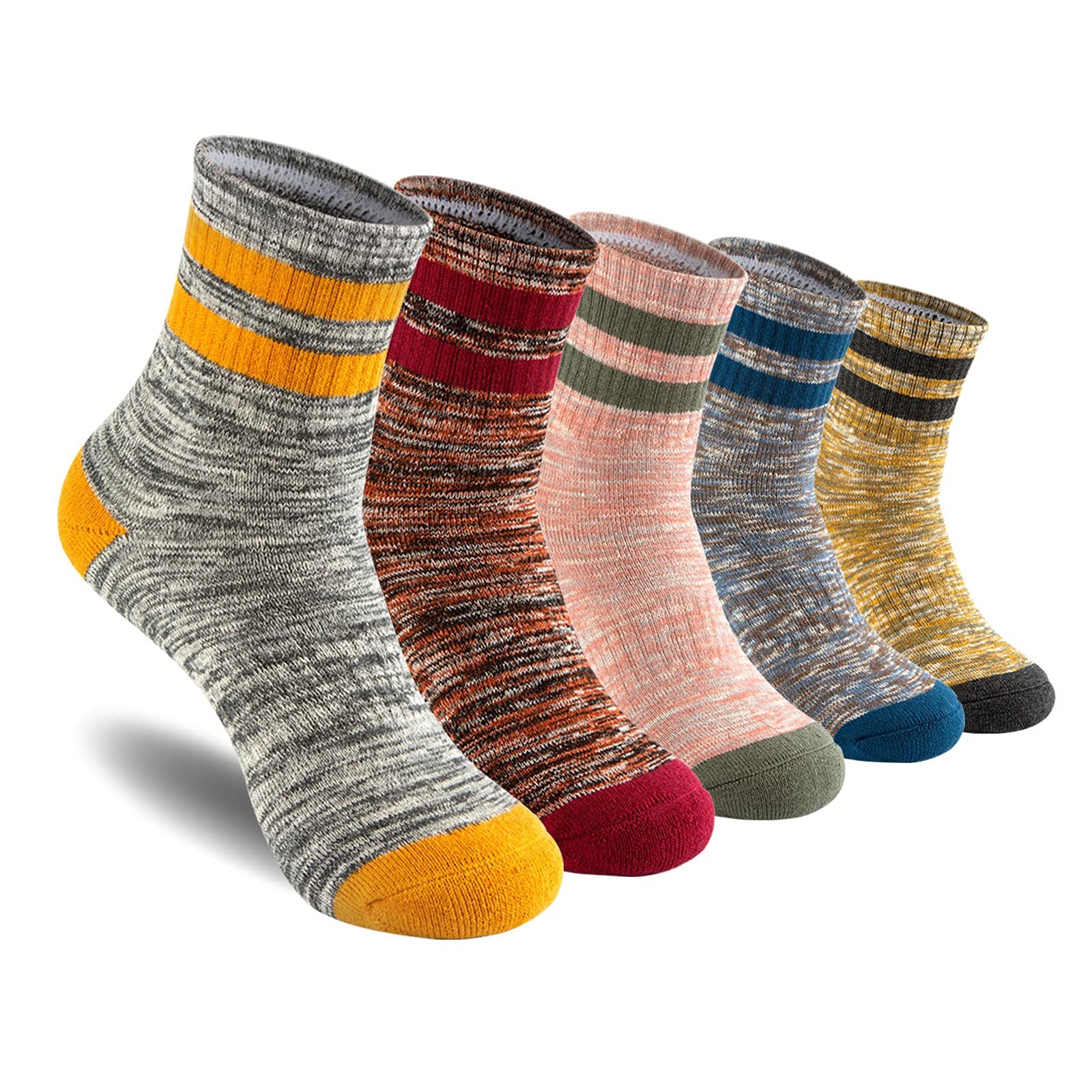 Women's Hiking Socks - 3/5 Pairs Moisture-Wicking Trekking Crew Socks for Outdoor Sports & Hiking