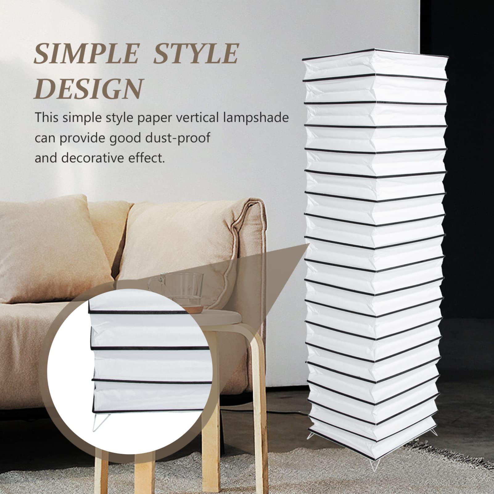 Japanese Style Paper Floor Lamp Shade - Black Standing Lamp Replacement Cover for Bedroom, Home & Hotel Decoration | Perfect for Living Room, Study & Office Lighting
