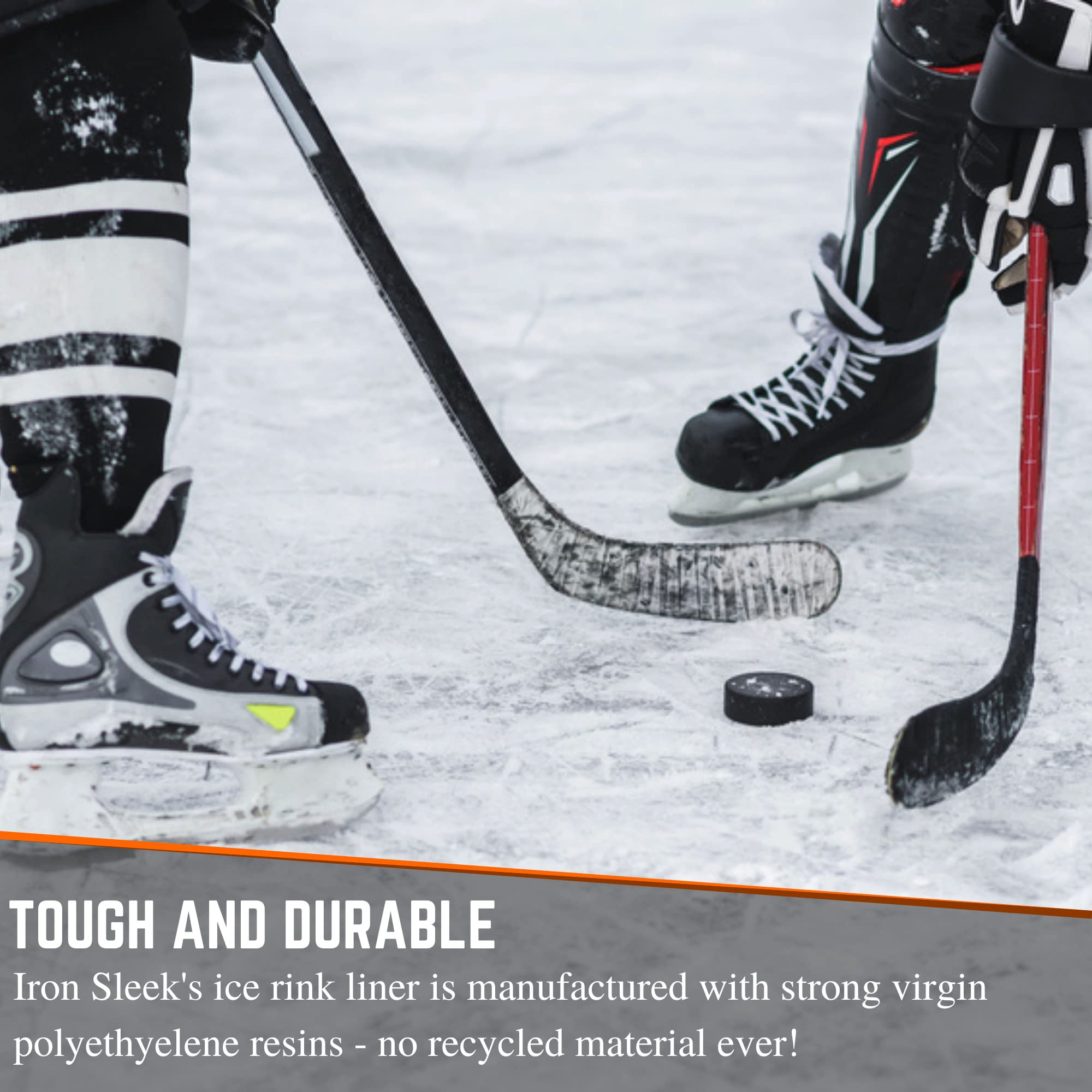 Premium 6 Mil White Plastic Ice Rink Liner - Durable Backyard Ice Skating Rink Kit for DIY Winter Fun - Perfect for Family Outdoor Activities, Hockey Practice, and Holiday Entertainment