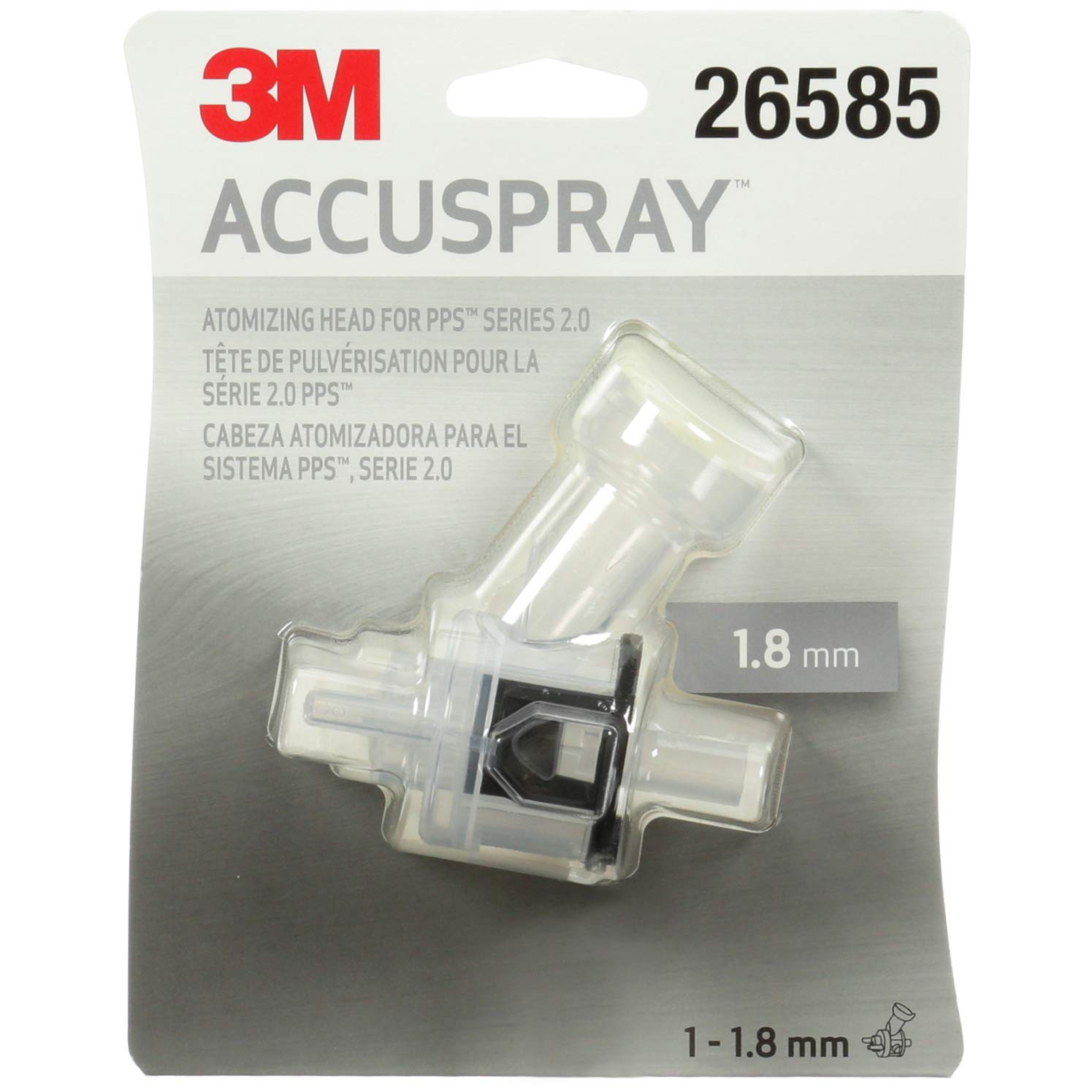 3M Accuspray Paint Spray Gun Nozzle Refills for PPS 2.0 System - 26585, 1.8mm Clear Nozzle (1 Pack) - Restores Like-New Spray Performance for Automotive, Furniture & DIY Painting Projects