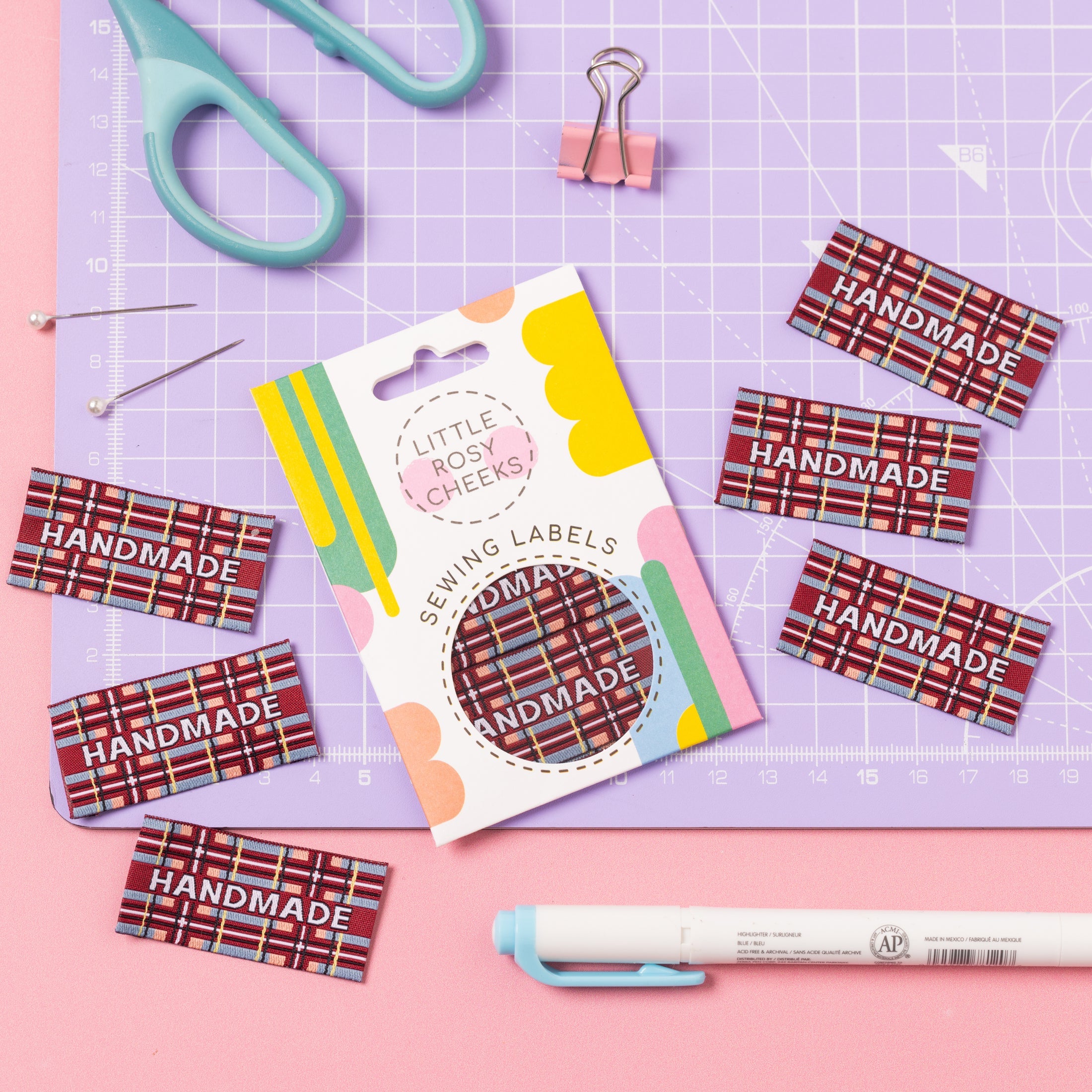 Little Rosy Cheeks Pack Of 6 Sewing Labels - Highland Handmade Custom Fabric Tags for DIY Crafts, Quilting & Clothing Projects