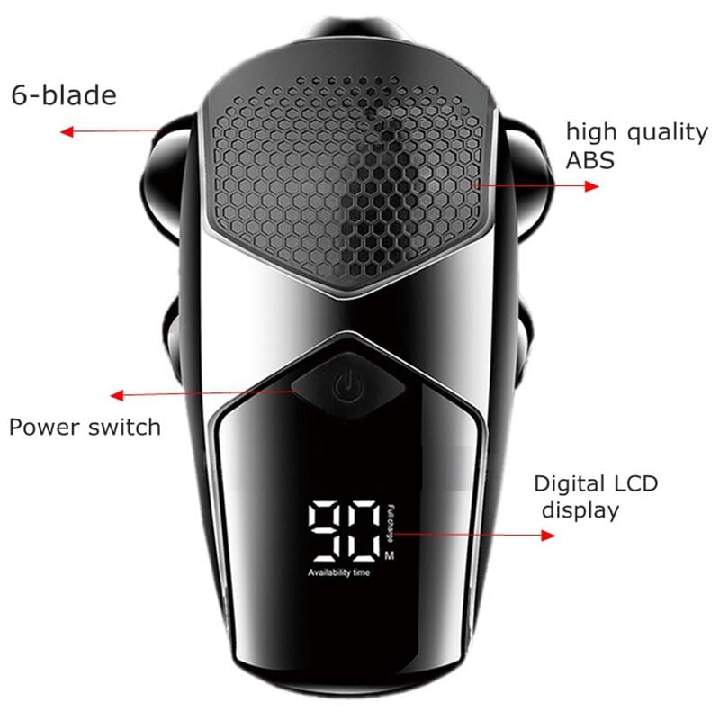 Premium Electric Head Shaver for Bald Men - Rechargeable Wet/Dry Hair & Beard Trimmer with 3D Floating Blades - Ideal for Home, Travel & Gym Use