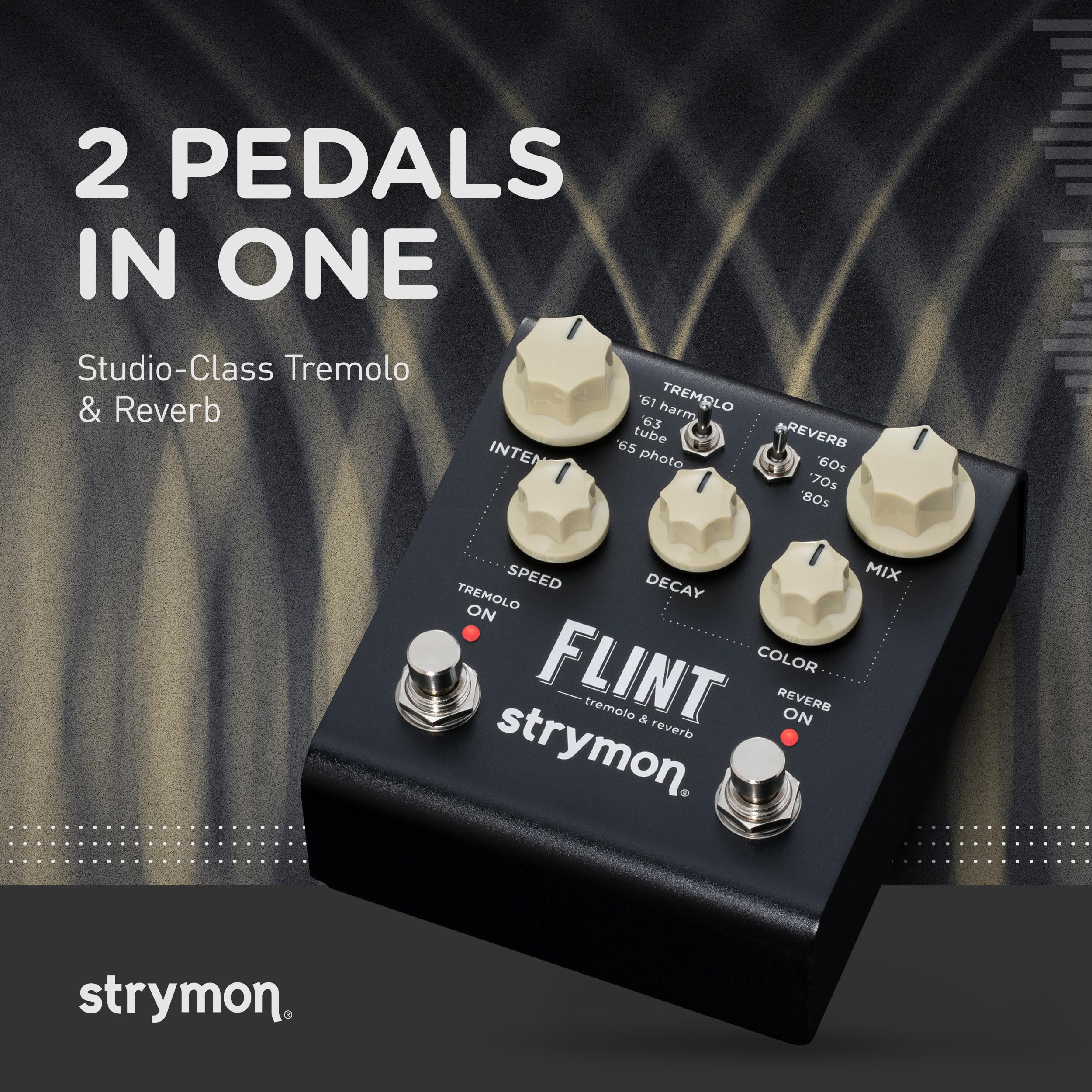 Strymon Flint V2 Tremolo & Reverb Guitar Effects Pedal - Professional Multi-Effects Processor for Electric/Acoustic Guitar, Synth, Vocals & Keyboards - Perfect for Live Performances, Studio Recording & Home Practice