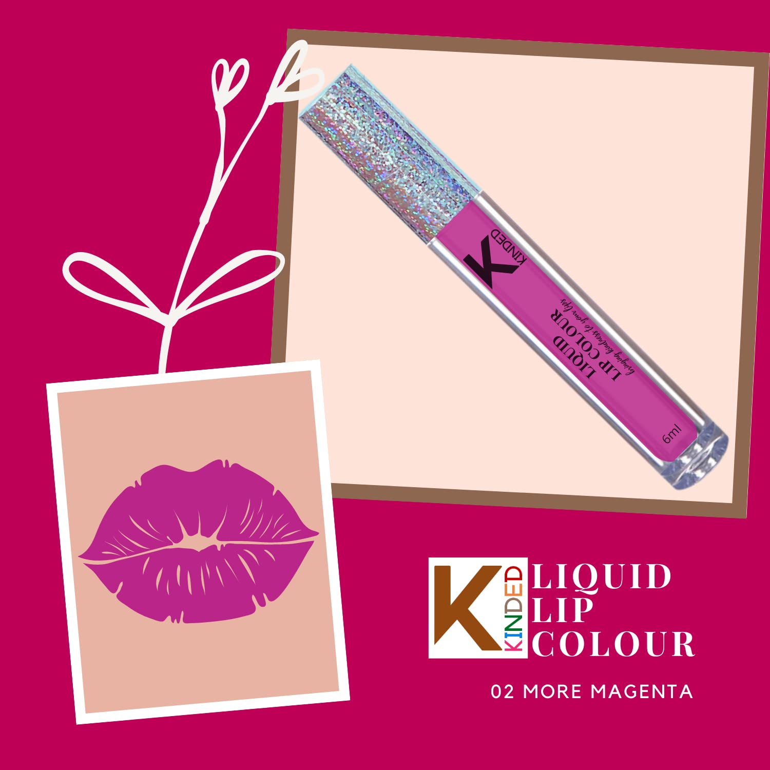 KINDED Liquid Lipstick Set - Vitamin E Enriched, Waterproof, Long-Lasting Matte Lip Color (2 Pack, 6ml Each) in More Magenta & Perfect Nude Shades | Perfect for Everyday Wear, Date Night & Special Occasions