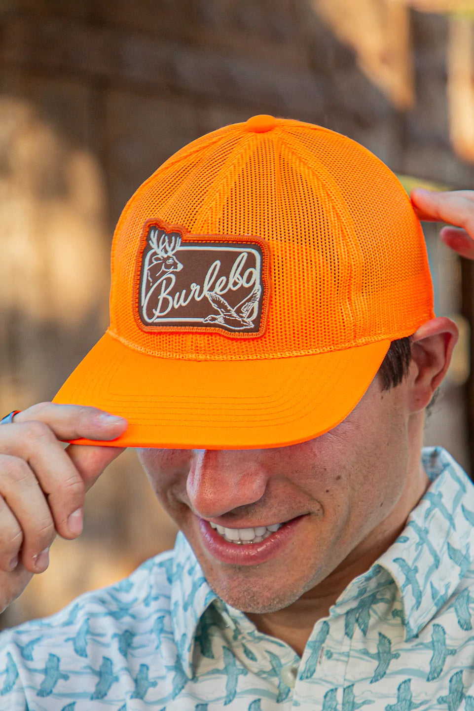 Men's Blaze Orange Mesh Hunting Hat - Lightweight & Breathable for Outdoor Sports, Hiking & Safety Visibility