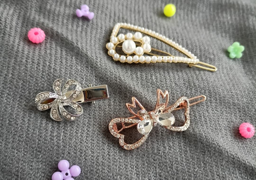 Korean Style Pearl Barrettes Hair Clips - Elegant Hair Accessories for Women & Girls (10-Pack) - Perfect for Weddings, Parties & Everyday Wear