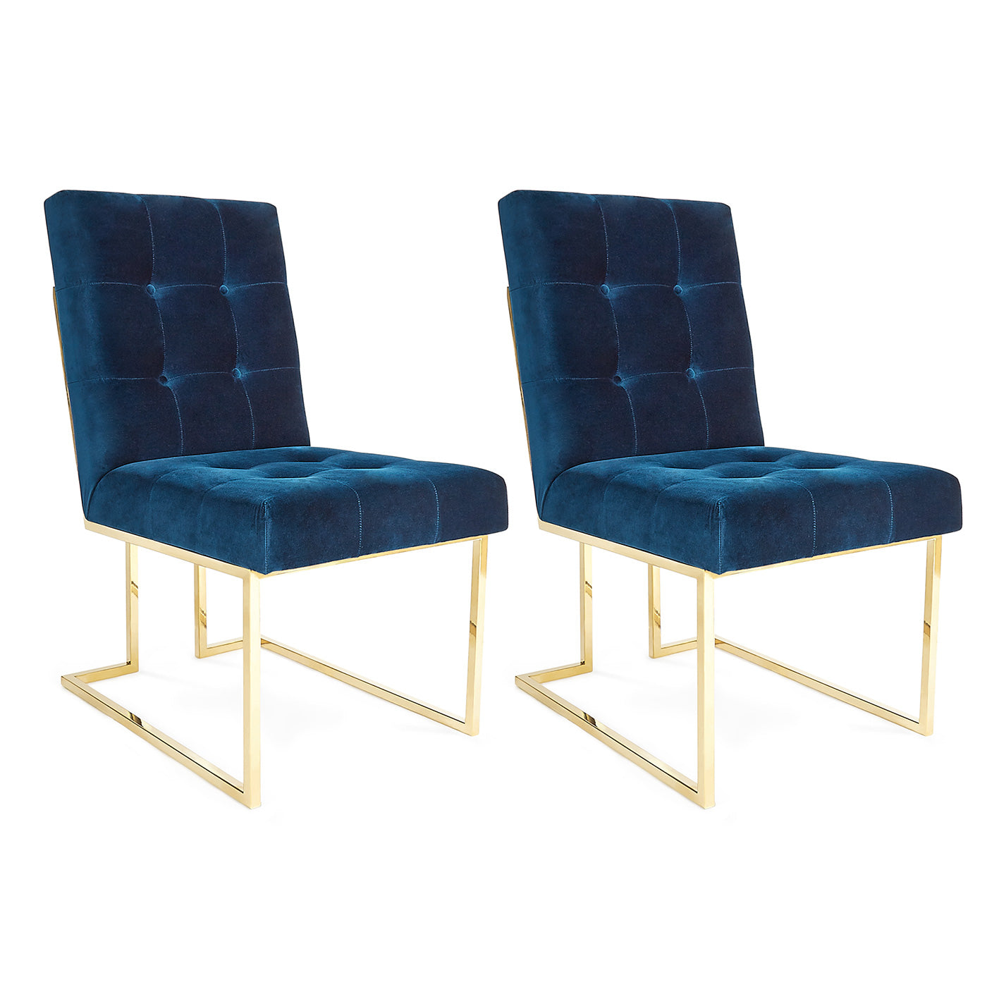 Luxury Goldfinger Dining Chairs Set of 4 - Modern Velvet Upholstered Kitchen Chairs with Gold Metal Legs - Elegant Home Dining Room Furniture for Dinner Parties & Family Gatherings