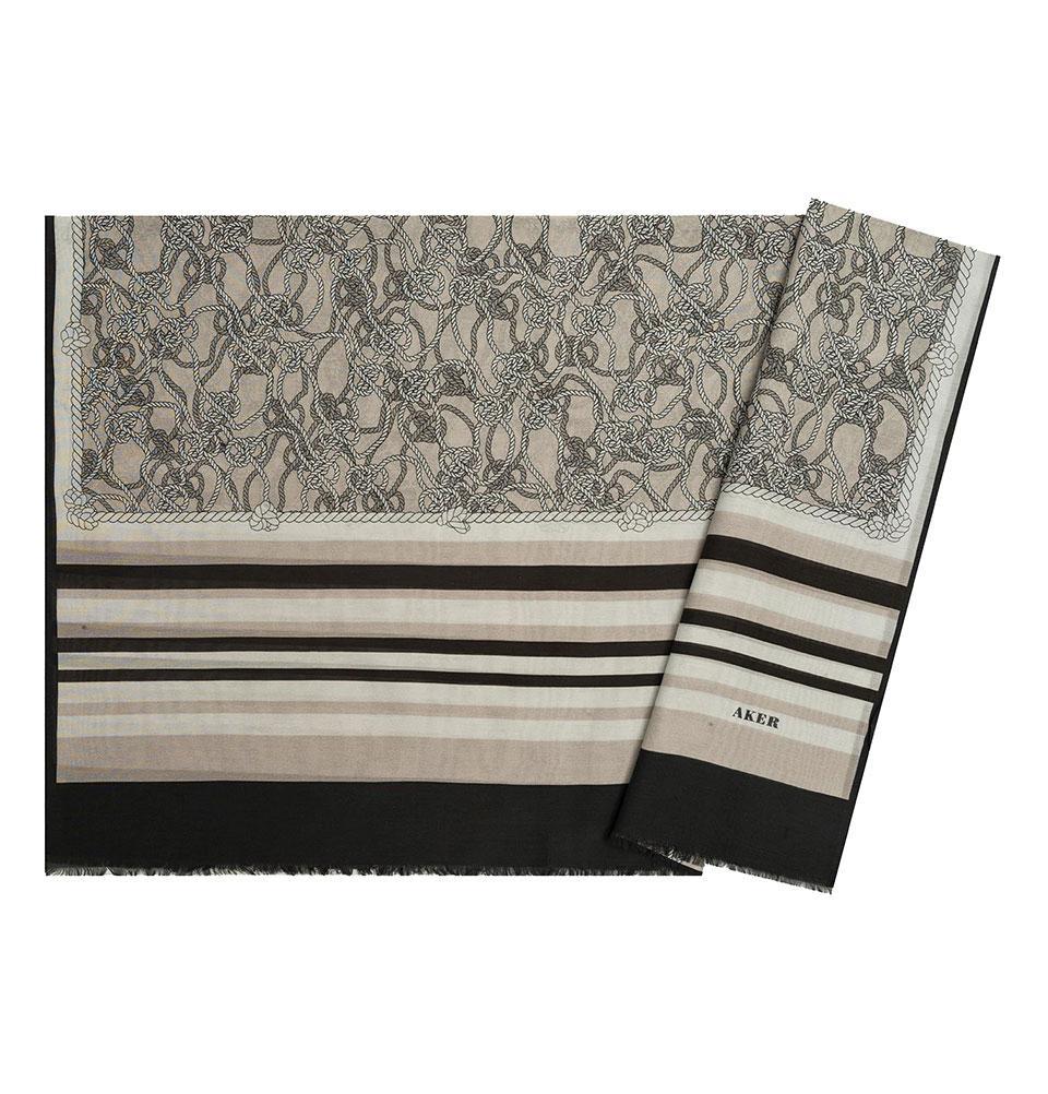 Aker Silk Cotton Patterned Hijab Shawl #7807 412 - Soft & Breathable Muslim Headscarf for Women, Perfect for Daily Wear, Prayer, and Special Occasions