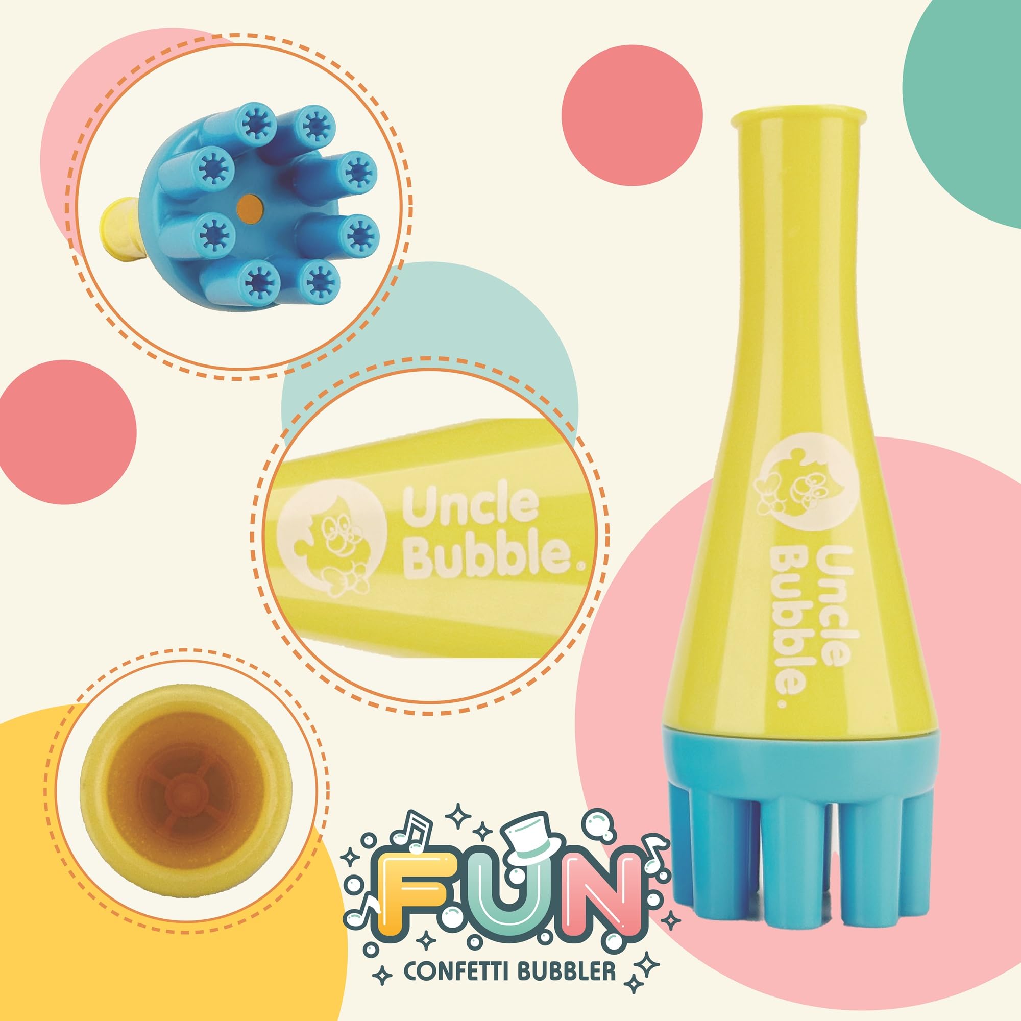 Uncle Bubble Mini Bubble Blower for Kids & Toddlers - Durable Outdoor Bubble Machine Makes Thousands of Bubbles - Perfect for Birthday Parties, Backyard Play & Summer Fun