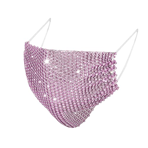 Sparkly Rhinestone Face Mask for Women - Reusable Glitter Bling Mesh Face Cover | Masquerade, Party, Halloween & Special Occasion Accessory