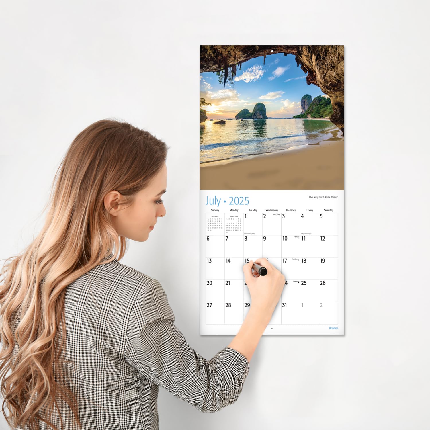 RED EMBER Untamed & Beautiful Beaches 2025 Wall Calendar - 12 Month Large Format (12