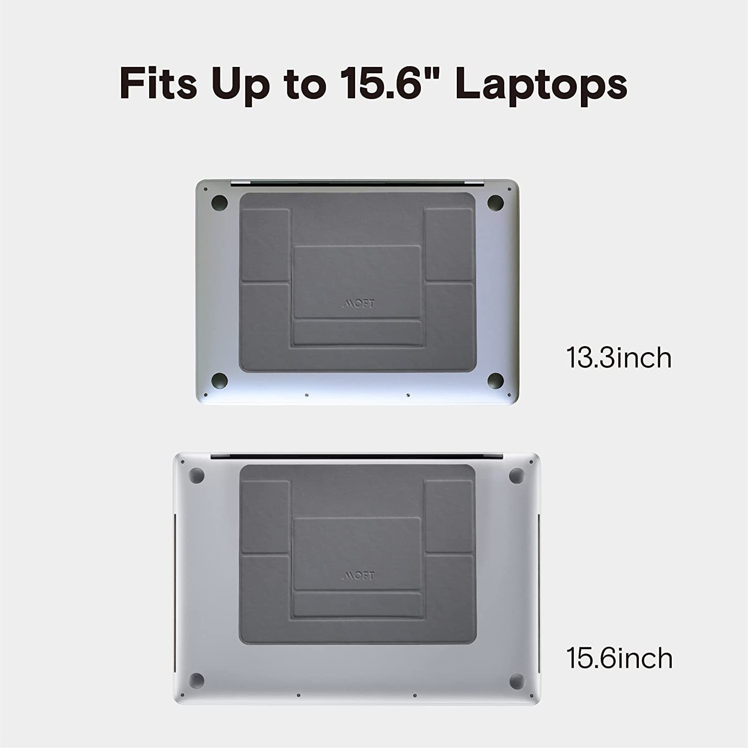 MOFT Adhesive Laptop Stand for Desk - Foldable & Portable Computer Stand with 2 Adjustable Angles for MacBook Air/Pro 11-16 Inch (Starry Grey) | Perfect for Home Office, Coffee Shops & Travel Workspaces