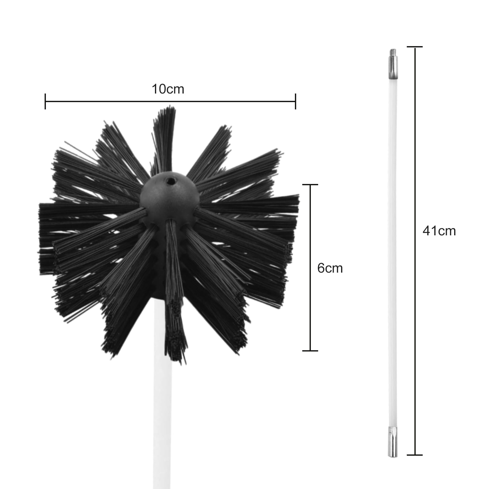 **Dryer Vent Cleaning Kit - Chimney Sweep Brush Kit with 4 Extension Rods - Fireplace & Sewer Pipe Cleaning Tool for Home Maintenance (1 Brush + 4 Rods) - Perfect for Fireplace, Dryer Vent, and Fume Hood Cleaning**