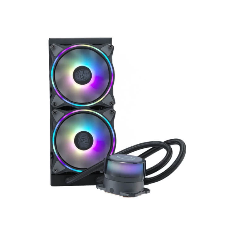 Cooler Master MLX-D24M-A18P2-R1 CM MasterLiquid ML240 Illusion ARGB CPU Liquid Cooler - 240mm Radiator, Dual Chamber Pump, RGB Lighting, 3-Year Warranty - Perfect for Gaming PCs, Workstations, and High-Performance Builds