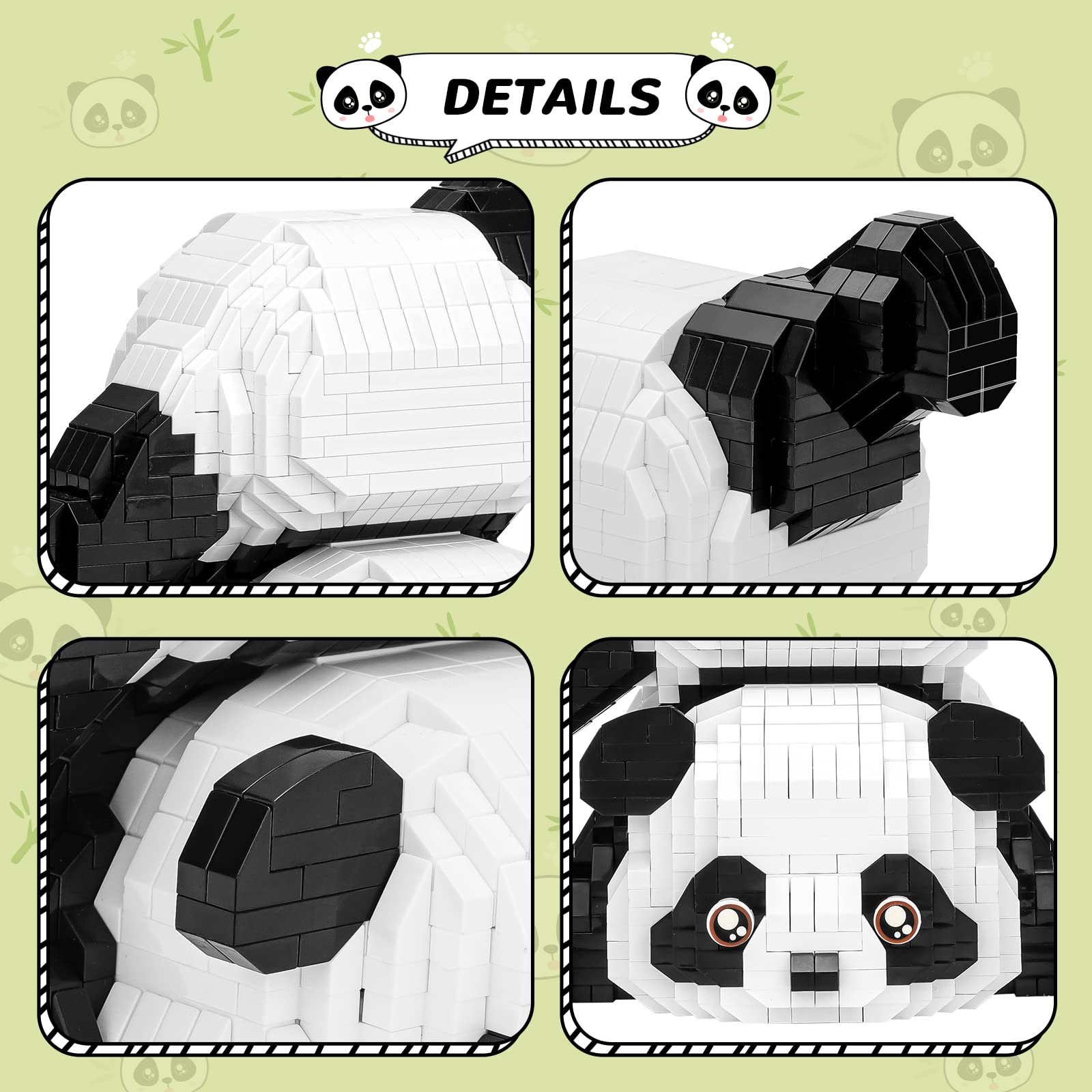 1325 PCS Micro Mini Building Blocks Set - Cute Panda Toy Bricks for Adults & Kids Ages 12-14 | Creative Party Favors, Goodie Bags & Stress Relief DIY Project | Not Compatible with LEGO
