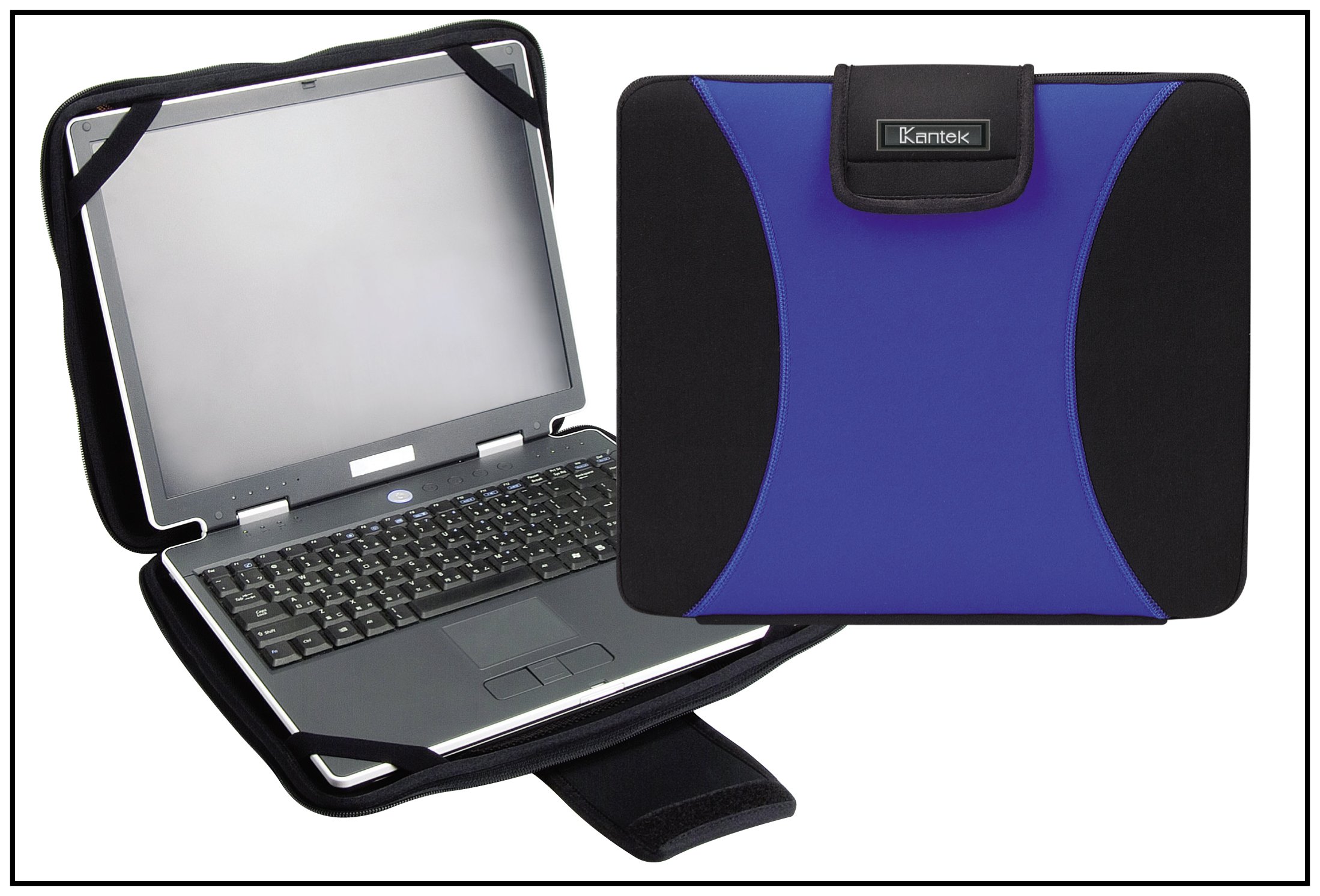Kantek Neoprene Laptop Sleeve Case for 15.4 Inch Notebook Computers - LGCC415B | Lightweight & Protective Cover for MacBook, Dell, HP | Perfect for Travel, Office & School Use