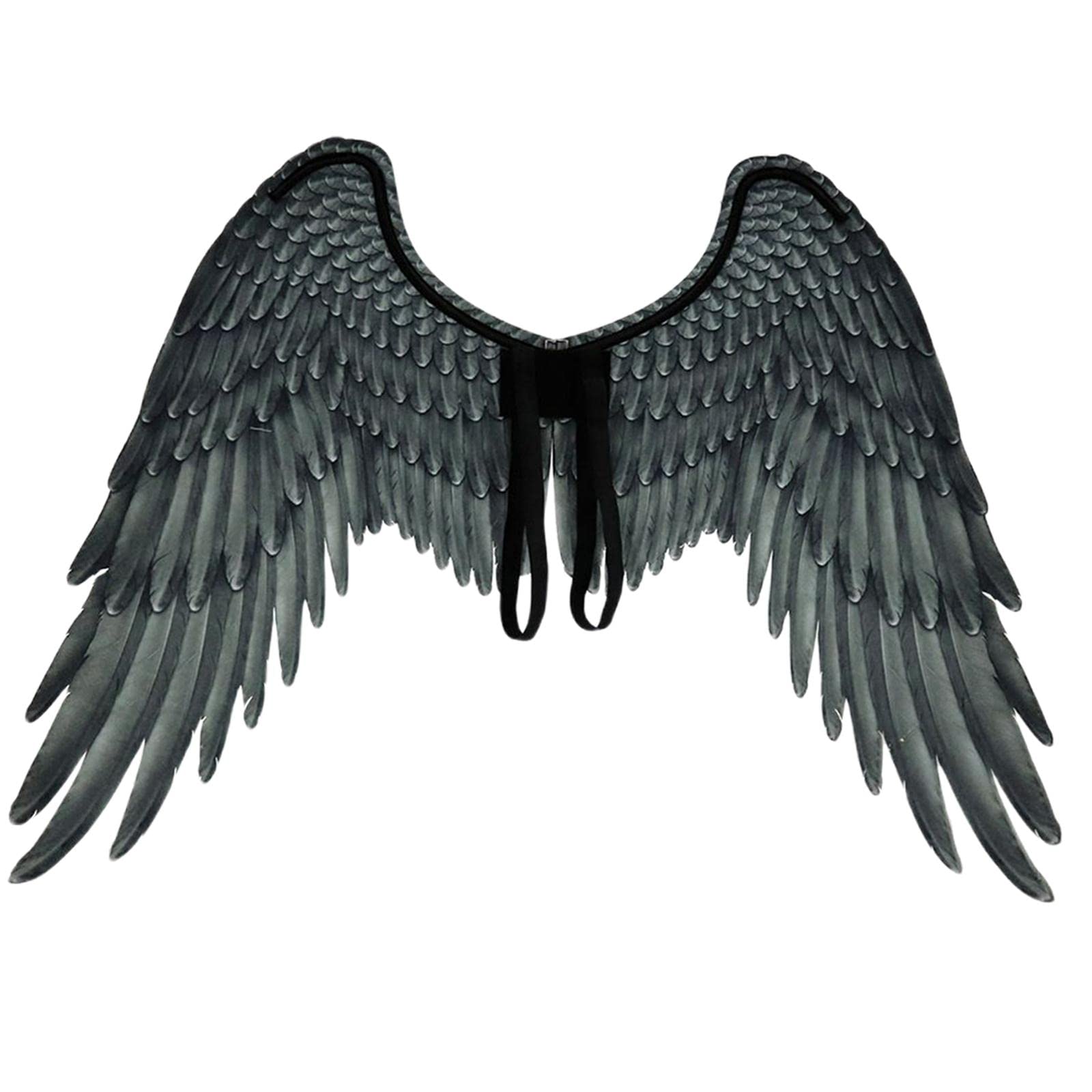 AMLESO Black Angel Wings for Adults - Halloween, Wedding, Carnival & Festival Costume Accessories - Photography Props & Decor - One Size - Perfect for Cosplay, Parties, and Photo Shoots