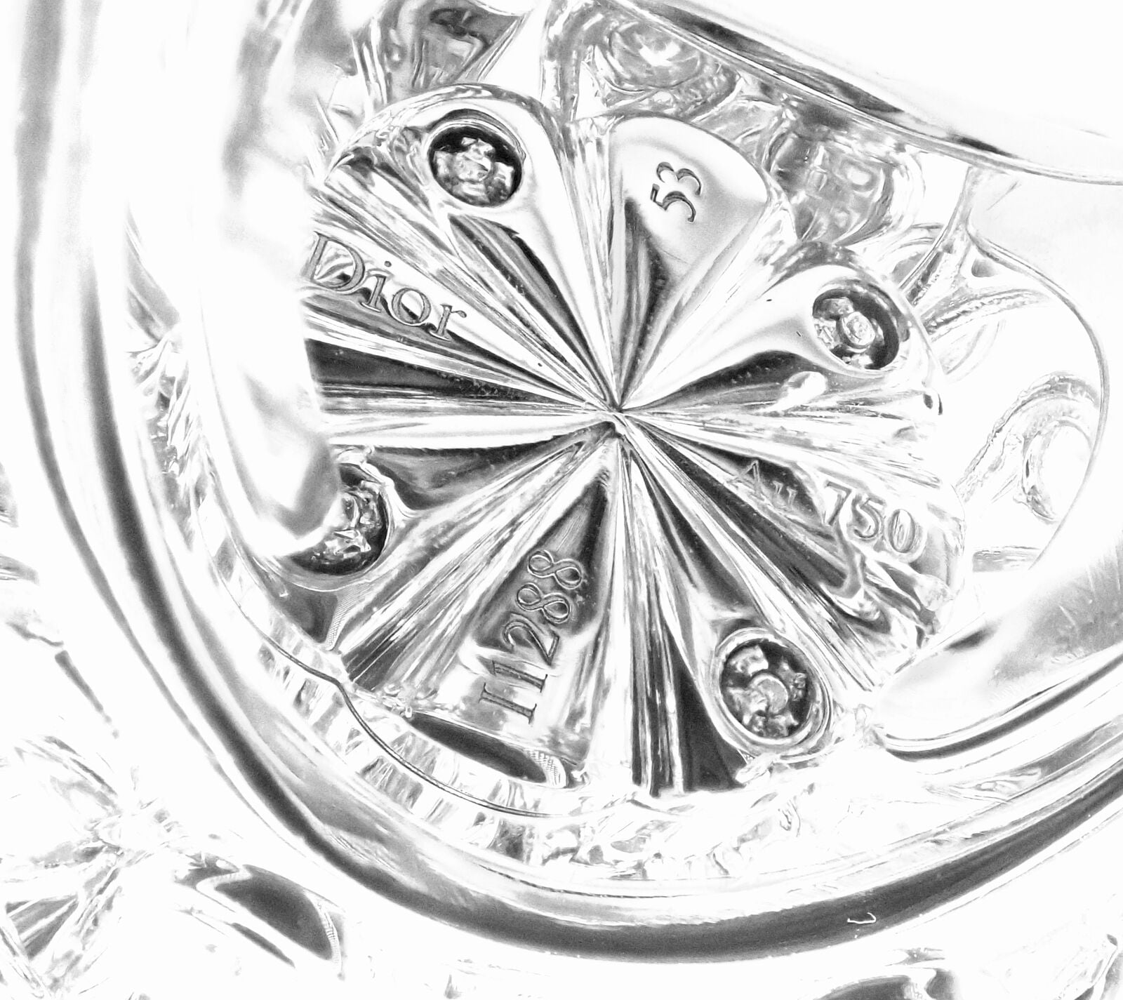 Authentic Christian Dior 18k White Gold 6.5 Carat Diamond Large Flower Ring - Luxury Jewelry for Weddings, Anniversaries & Special Occasions