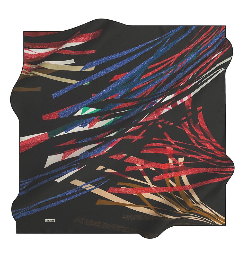 Aker Silk Cotton Patterned Square Scarf #7766 414 - Stylish Women's Fashion Accessory for Office, Party & Travel