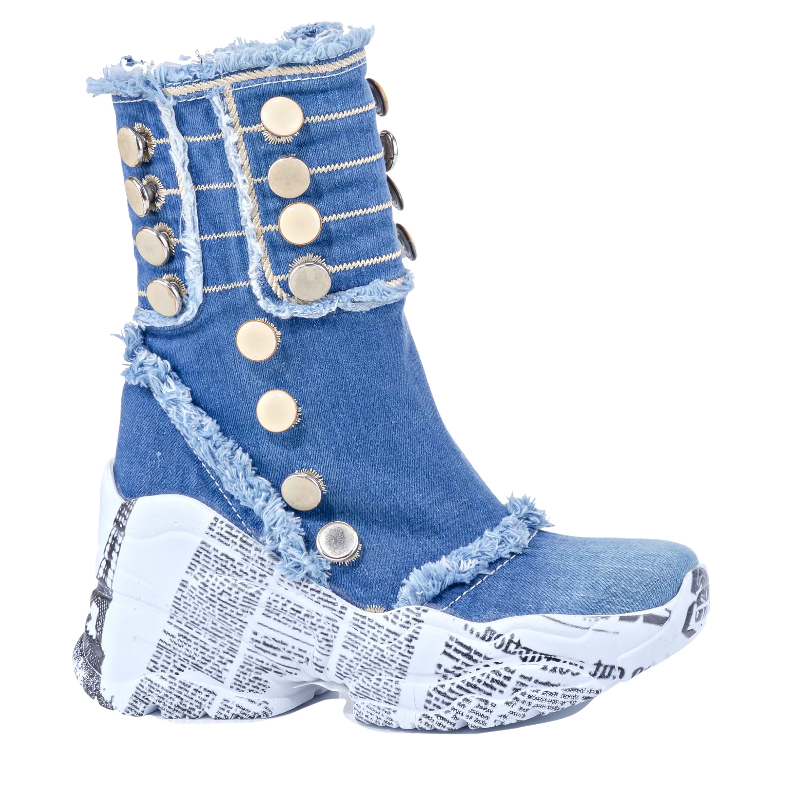 Stylish Handmade Women's Sports Boots - Sexy Heeled High Boots in Blue (Size 10) | Perfect for Casual Wear, Night Out & Birthday Gifts | Fashionable Winter & Fall Footwear for Women