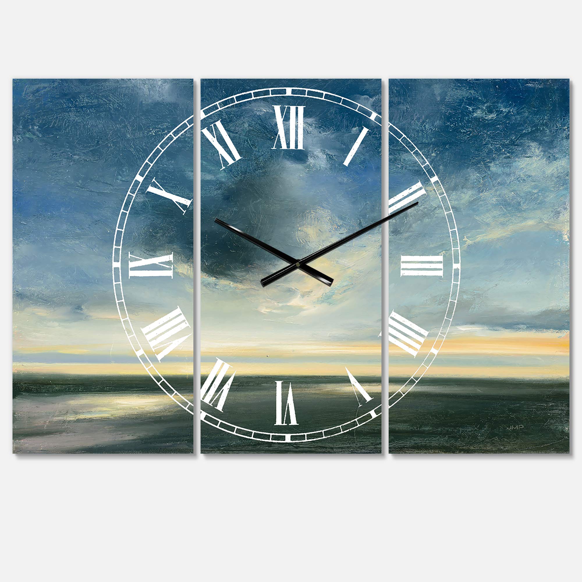 Designart Home Sweet Moon Modern Round Wall Clock - Contemporary Metal Wall Art Decor for Living Room, Bedroom, Office | Perfect for Home Decor & Unique Gift Ideas