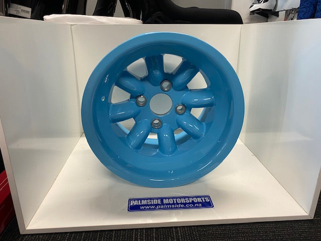 13x9.0 8-Spoke Escort Group 4 Alloy Wheels - Olympic Blue ET12 | High-Performance Lightweight Rims for Racing, Track Days & Street Driving