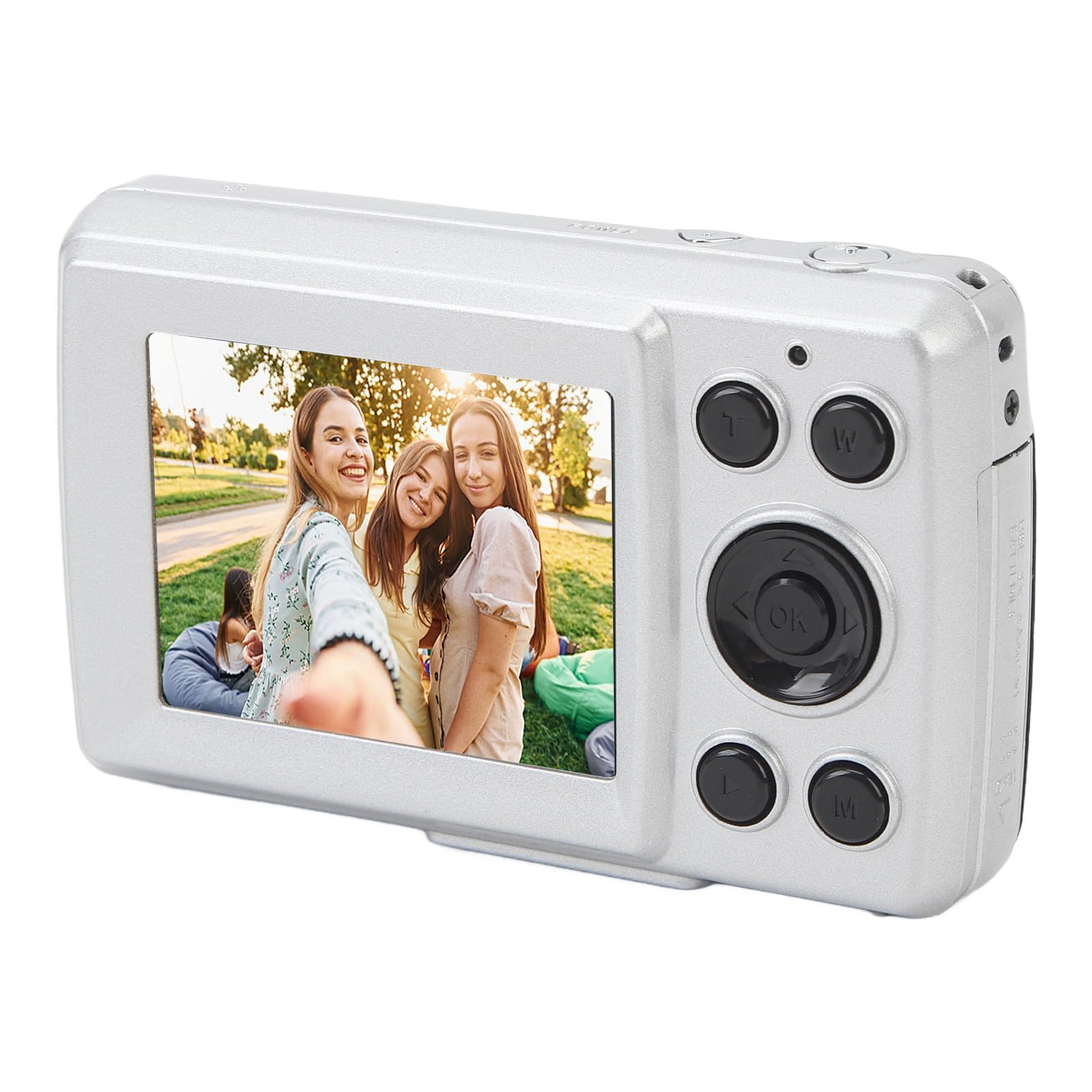 16MP Portable Travel Camera with ABS Body - Compact & Lightweight for Outdoor Adventures, Vacations & Vlogging (Silver)