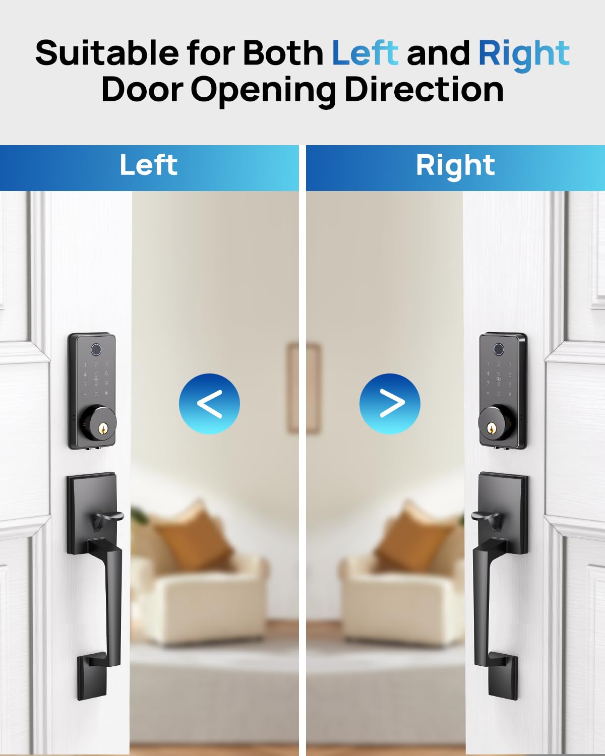 BlackSmith WiFi Smart Door Lock - Keyless Entry, 0.1s Fast Unlock, Front Door Handle, APP Remote Control - Easy Installation for Home Security, Hotels, Vacation Rentals & Properties | Perfect for Smart Homes, Airbnb Hosts & Property Managers