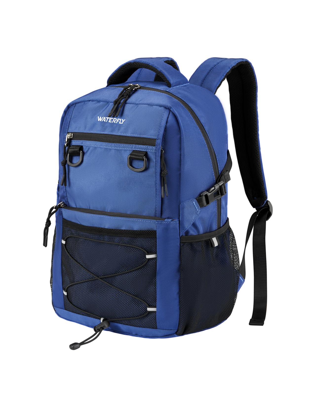 WATERFLY 22L Lightweight Travel Backpack for Hiking, Commuting & College - Durable Daypack with Multiple Compartments for Men & Women | Airplane Carry-On Approved | Perfect for Outdoor Adventures, City Travel & Daily Use - Blue