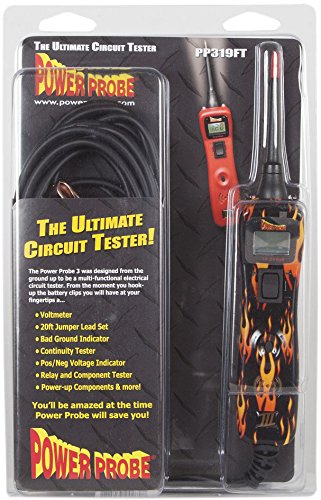 Power Probe III Clamshell - Fire (PP3CSFIRE) Automotive Diagnostic Test Tool | Digital Volt Meter | AC/DC Current Resistance Circuit Tester for Car Repair & Electrical Troubleshooting | Ideal for Mechanics & DIY Enthusiasts
