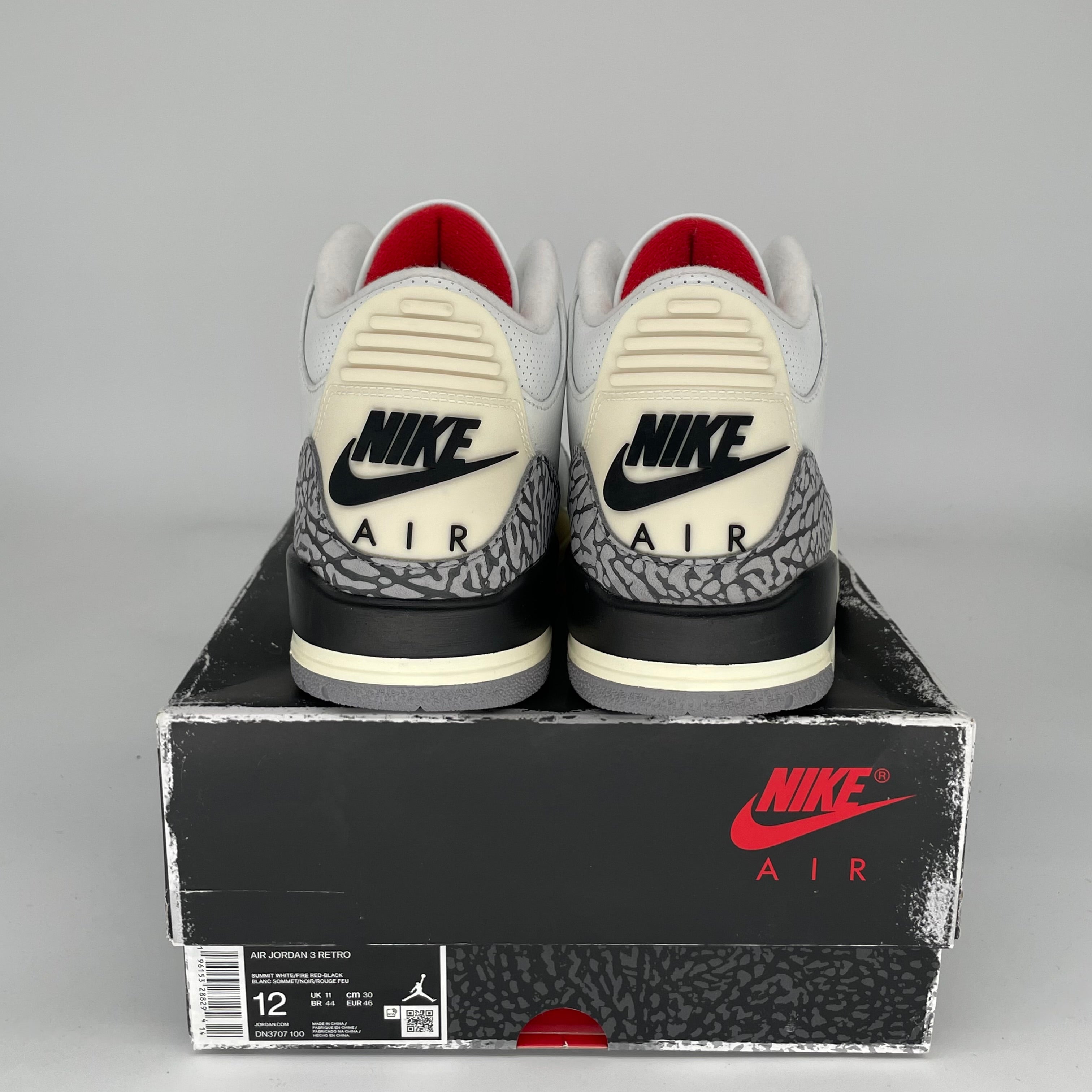 Original Air Jordan 3 White Cement Reimagined - Men's Size 12 (DN3707-100) - Authentic Retro Basketball Shoes for Sneaker Collectors & Streetwear Fashion