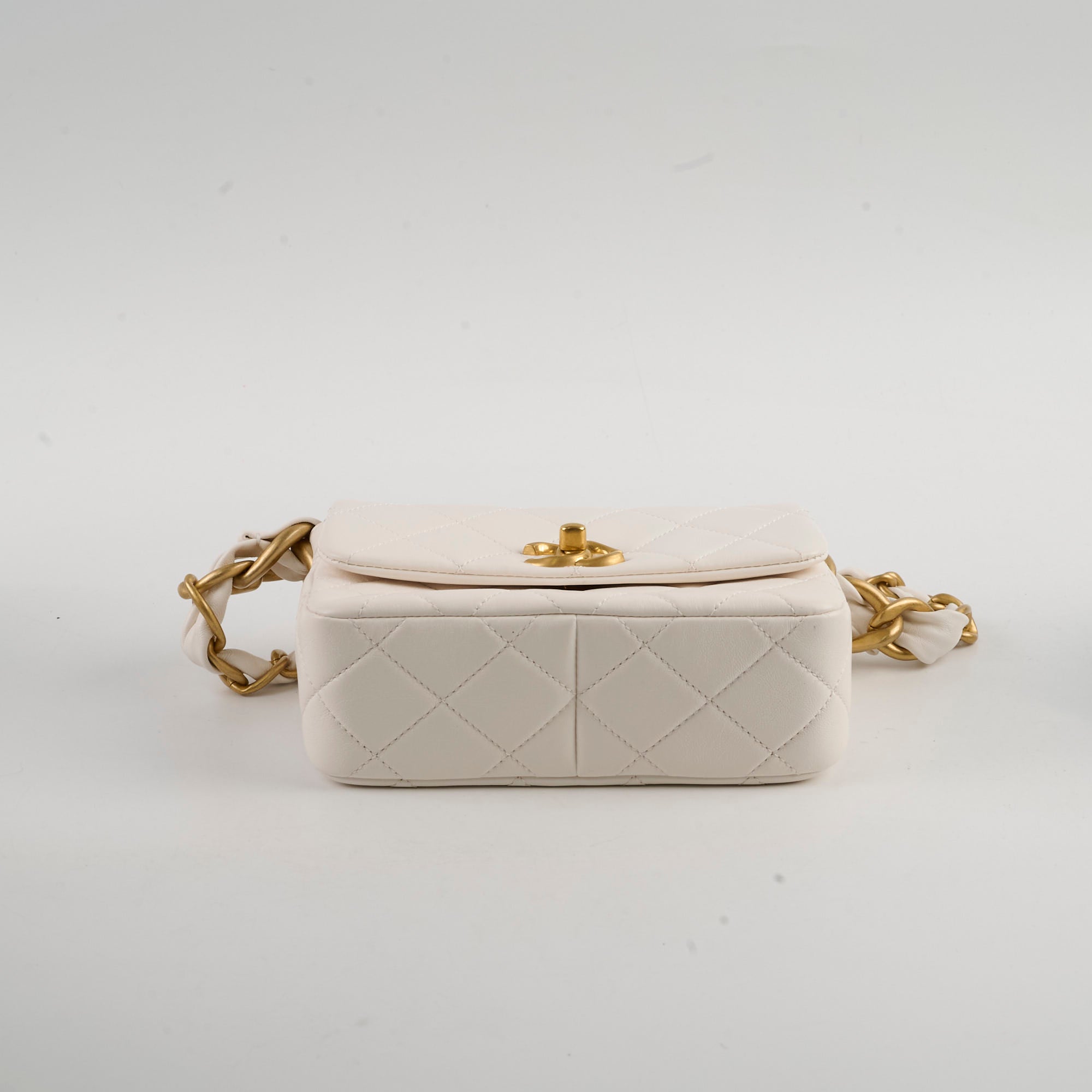 Chanel Seasonal Shoulder Bag White Microchip - Luxury Designer Handbag for Women, Perfect for Parties, Dating & Special Occasions