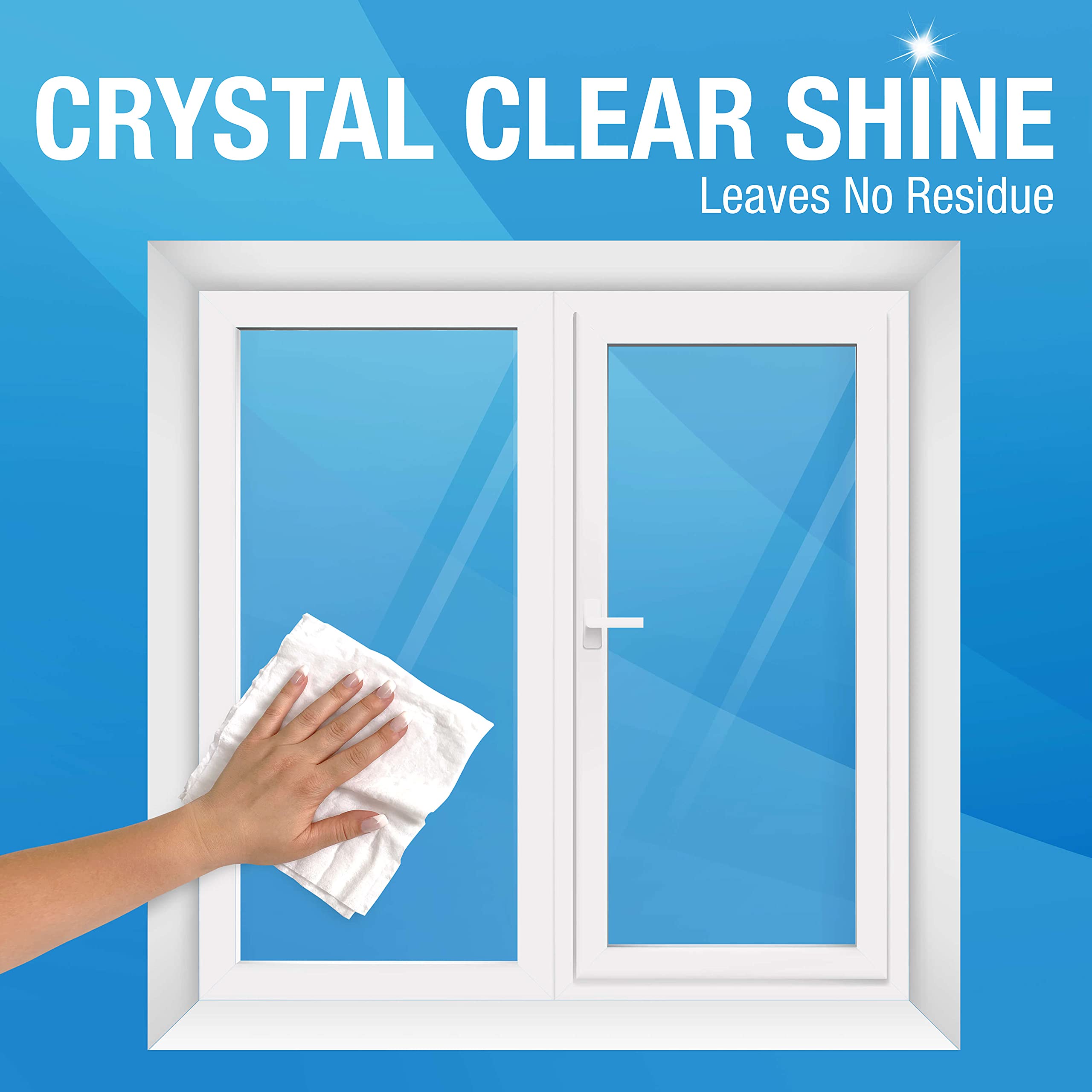 MiracleWipes for Glass - Streak-Free Disposable Cleaning Wipes (30 Count) - Perfect for Windows, Mirrors, Kitchen, Home & Car Cleaning - Leaves Crystal Clear Shine on All Glass Surfaces