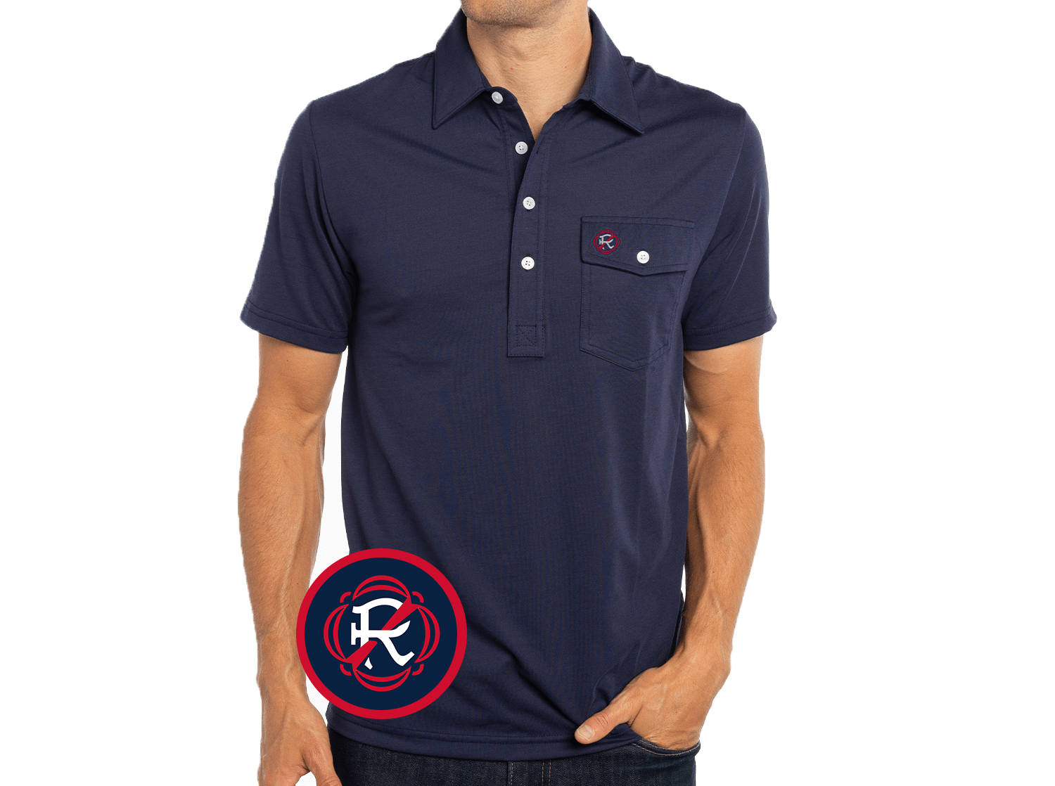 New England Revolution Performance Soccer Jersey - Men's Replica Player Shirt - Size R - Navy Blue - Perfect for Matchdays, Training & Fan Support