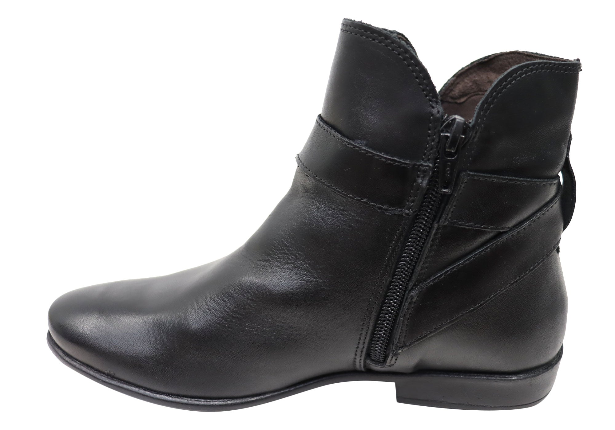 Perlatto Women's Comfortable Leather Ankle Boots - Penny Style Made in Brazil - Perfect for Work, Casual Outfits & Fall Fashion