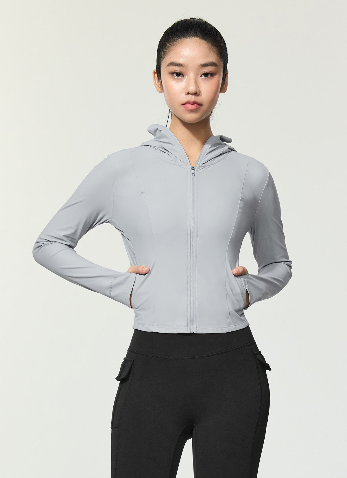 Lightweight Cooling Slim Fit Crop Hoodie Jacket for Women - Breathable & Comfortable for Yoga, Running, and Outdoor Activities