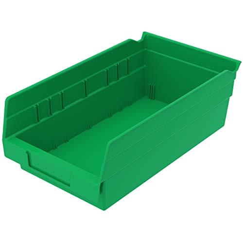 Akro-Mils 30130 Plastic Storage Bins - 12-Pack Green Organizer Bins for Refrigerator, Kitchen, Cabinet & Pantry Organization (12