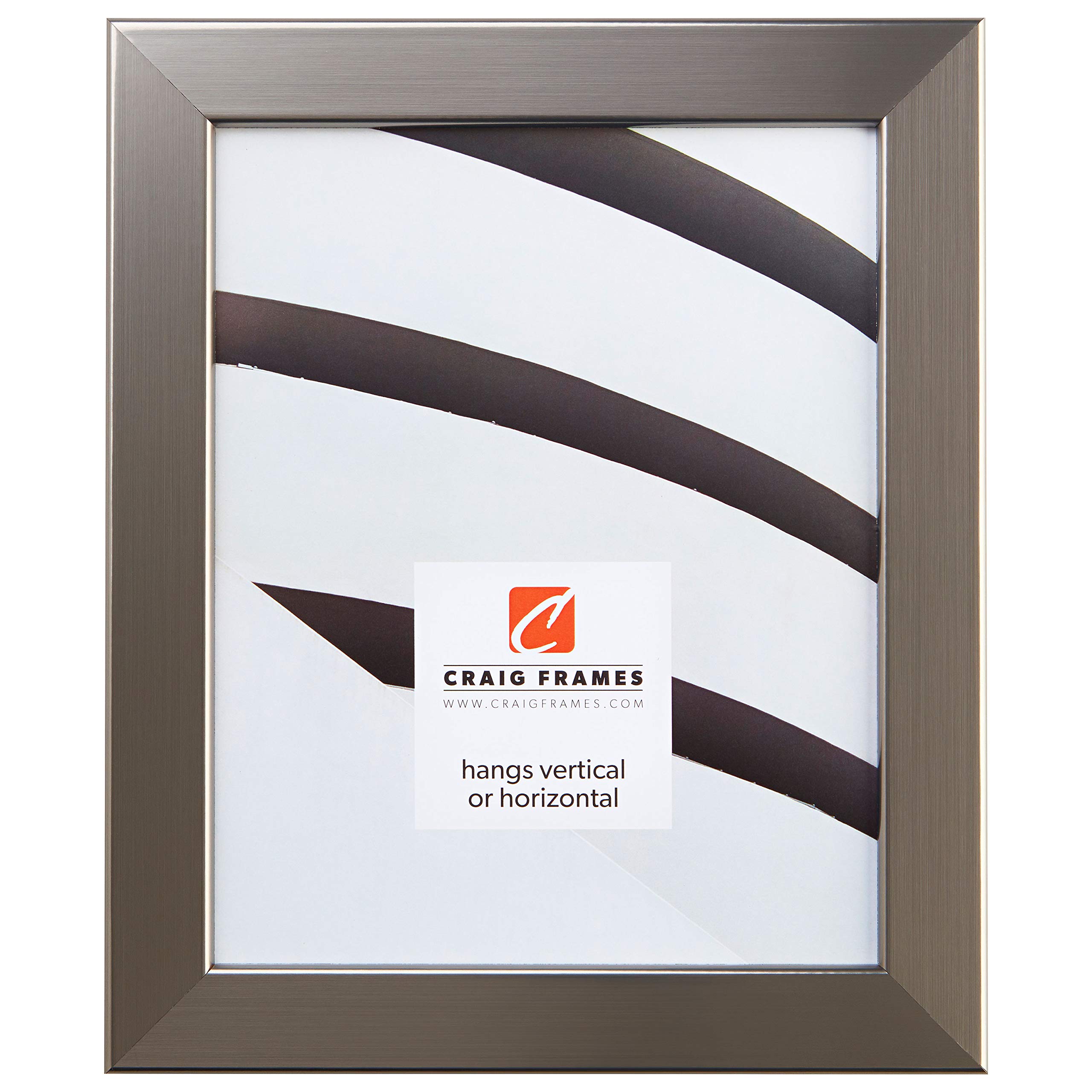 Craig Frames Bauhaus 125 Modern Picture Frame 24x36 Inch - Stainless Silver Finish for Wall Art, Photos & Posters - Perfect for Living Room, Bedroom & Office Decor