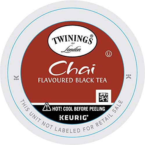 Twinings Chai Flavored Black Tea K-Cup Pods for Keurig - Naturally Sweet & Spicy, Caffeinated, 24 Count - Perfect for Morning Energy & Afternoon Relaxation at Home or Office
