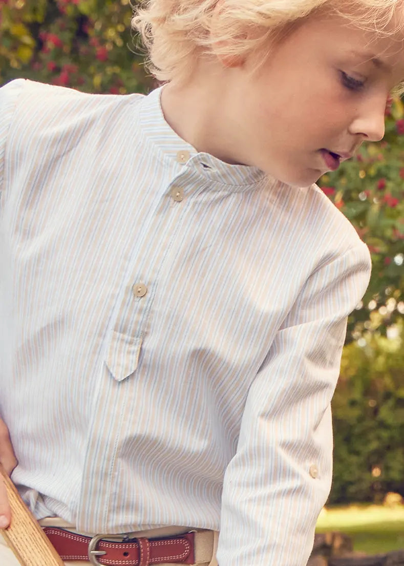 Stafford Striped Boys Shirt - Classic Casual Button Down for Kids - Perfect for School, Playdates & Family Outings