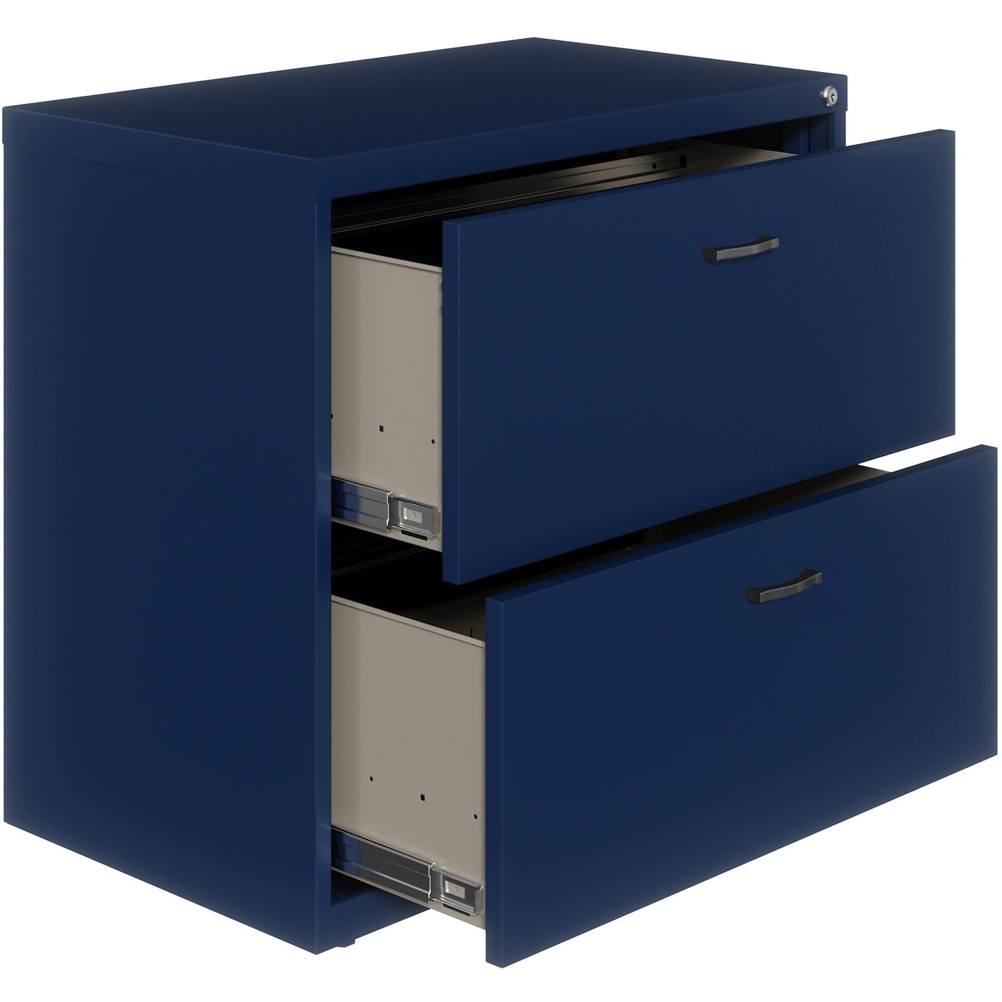 LYS SOHO Arc Pull Steel Lateral File Cabinet - Navy Blue Office Storage for Documents & Files | Perfect for Home Office, Business, and Professional Workspaces