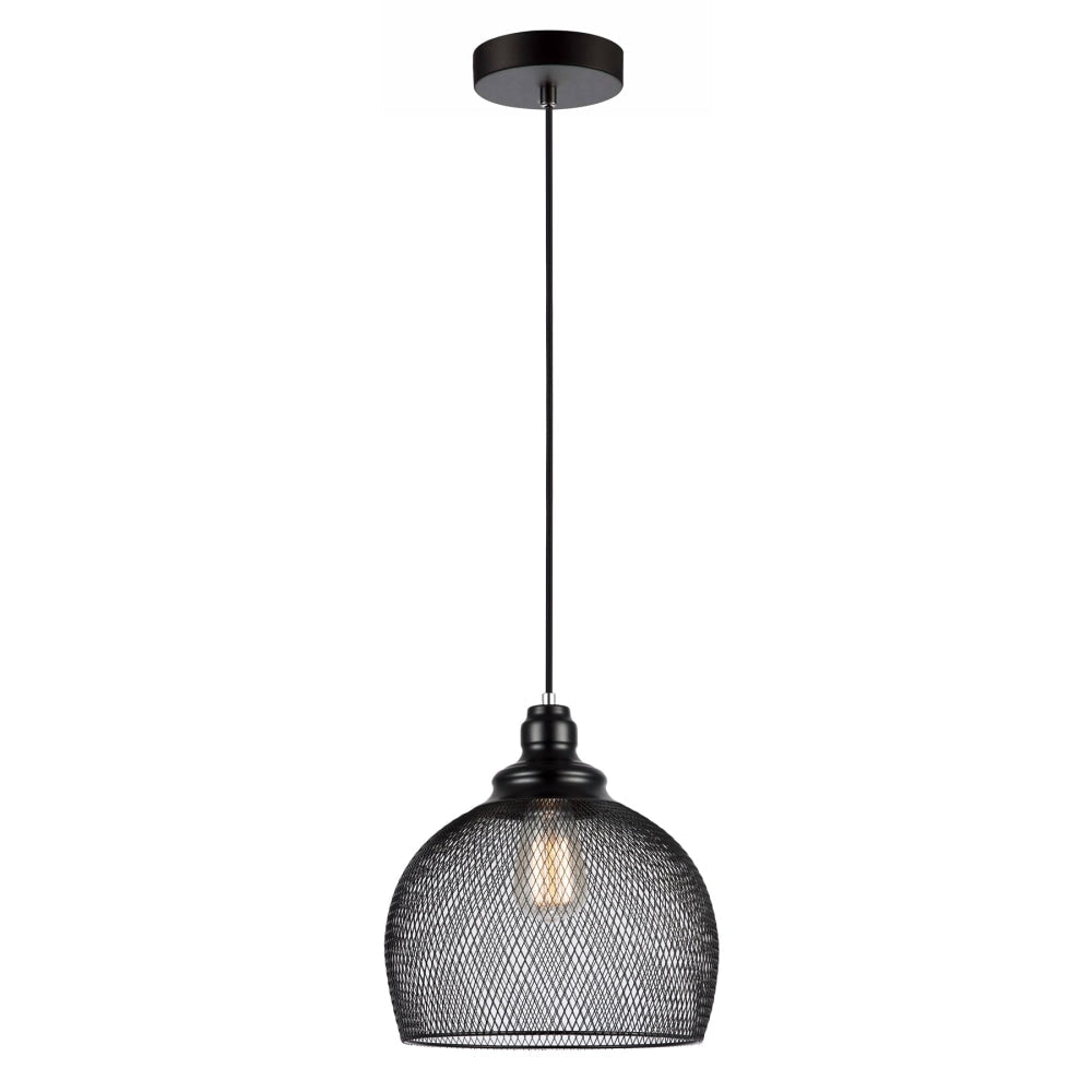 Modern Black Mesh Pendant Lamp - Large Wine Glass Design, 280mm Diameter for Kitchen, Dining Room & Bar Lighting