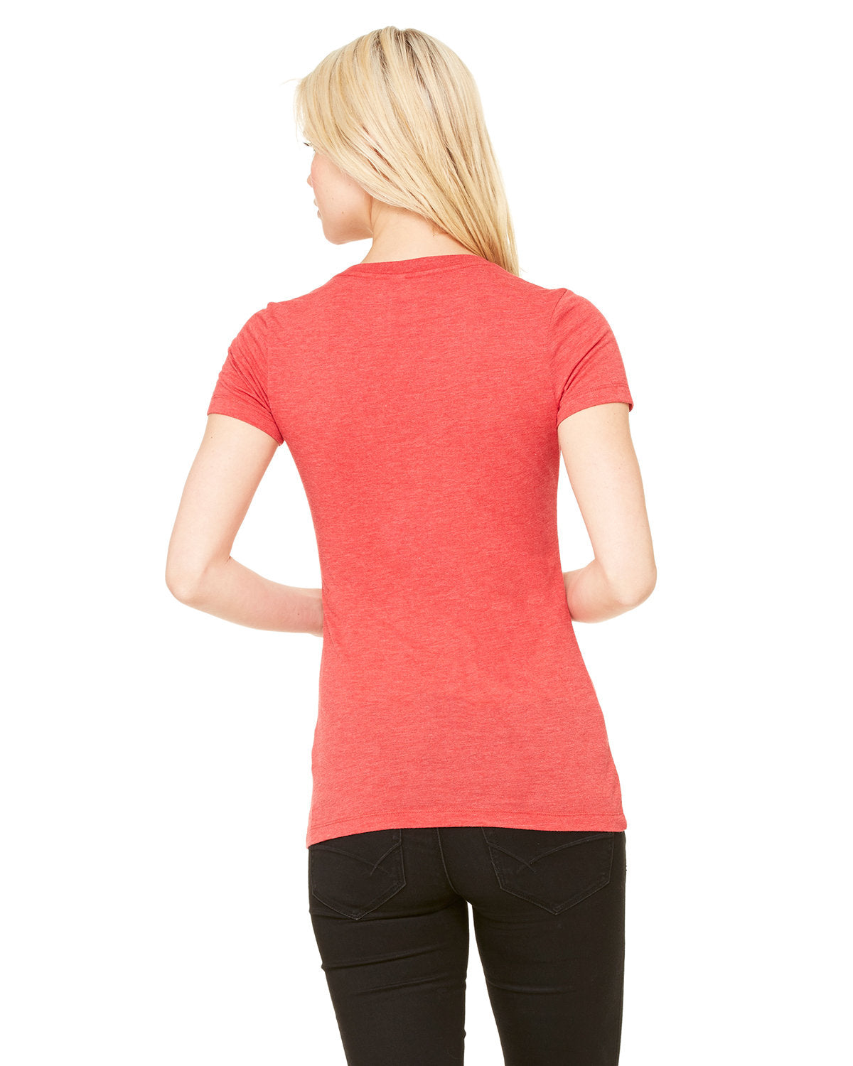 Bella + Canvas 8435 Women's Tri-Blend Short Sleeve V-Neck T-Shirt - Soft & Comfortable Casual Tee for Everyday Wear, Gym, and Outfits