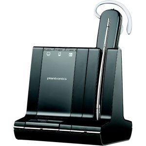 Plantronics W745-M SAVI 3-in-1 Wireless Headset with Battery Charger - Office & Call Center Headphones for Clear Communication