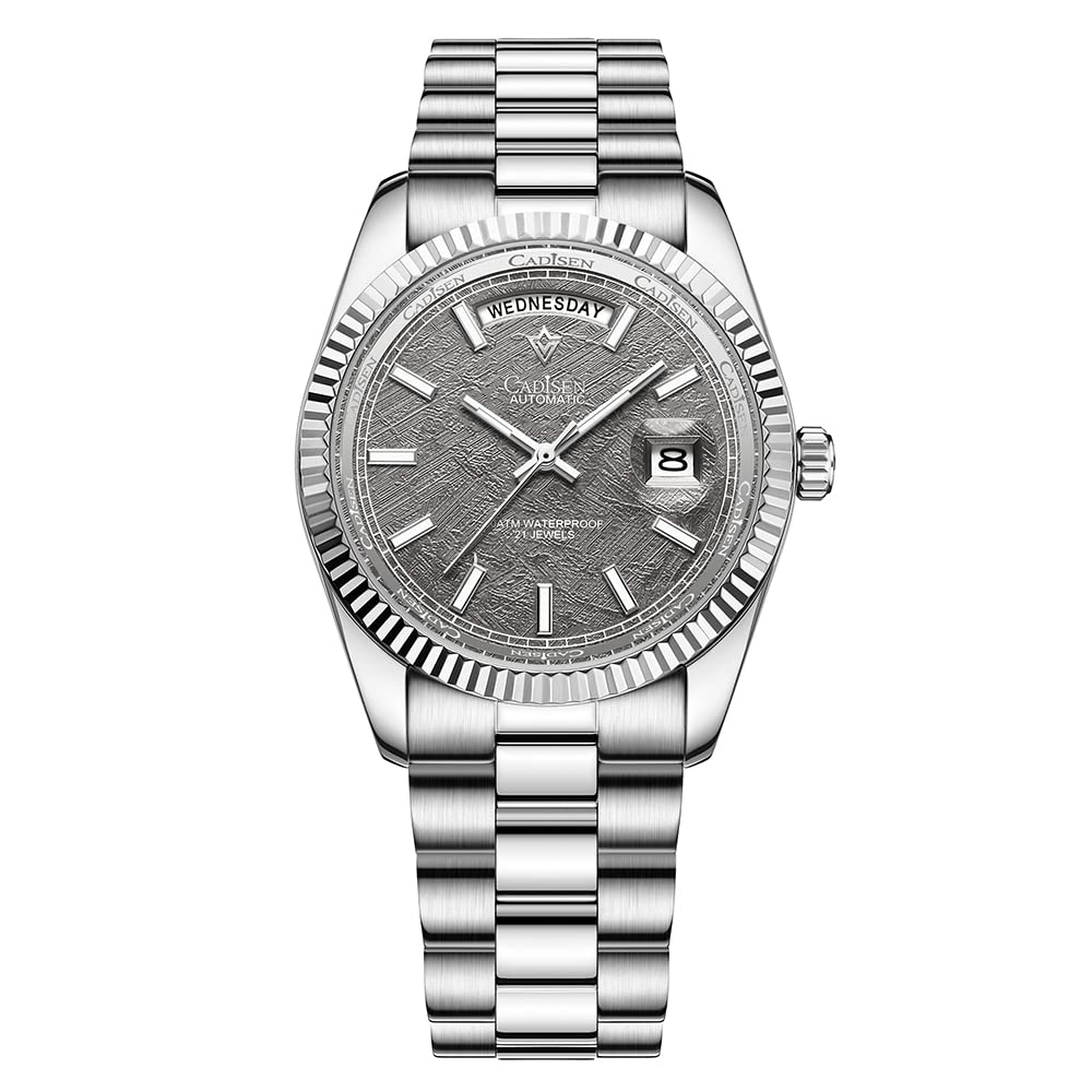 CADISEN Men's Automatic Watch - Luxury Sapphire Crystal Mechanical Wristwatch, Stainless Steel Waterproof Dress Watch for Business & Casual Wear | Perfect for Office, Dating & Formal Events